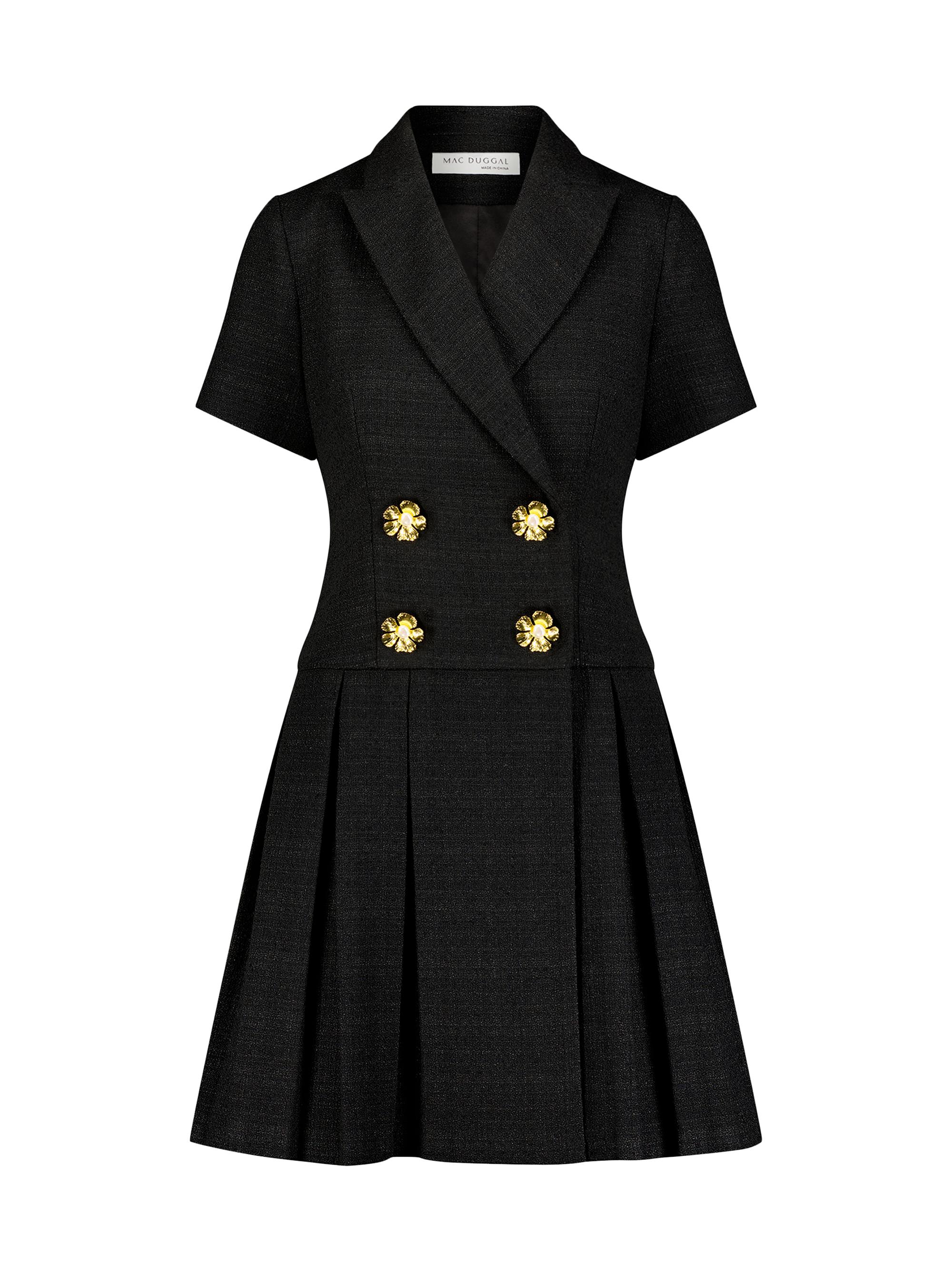 Mac Duggal Women's Tweed Short-Sleeve Blazer Minidress - Cream