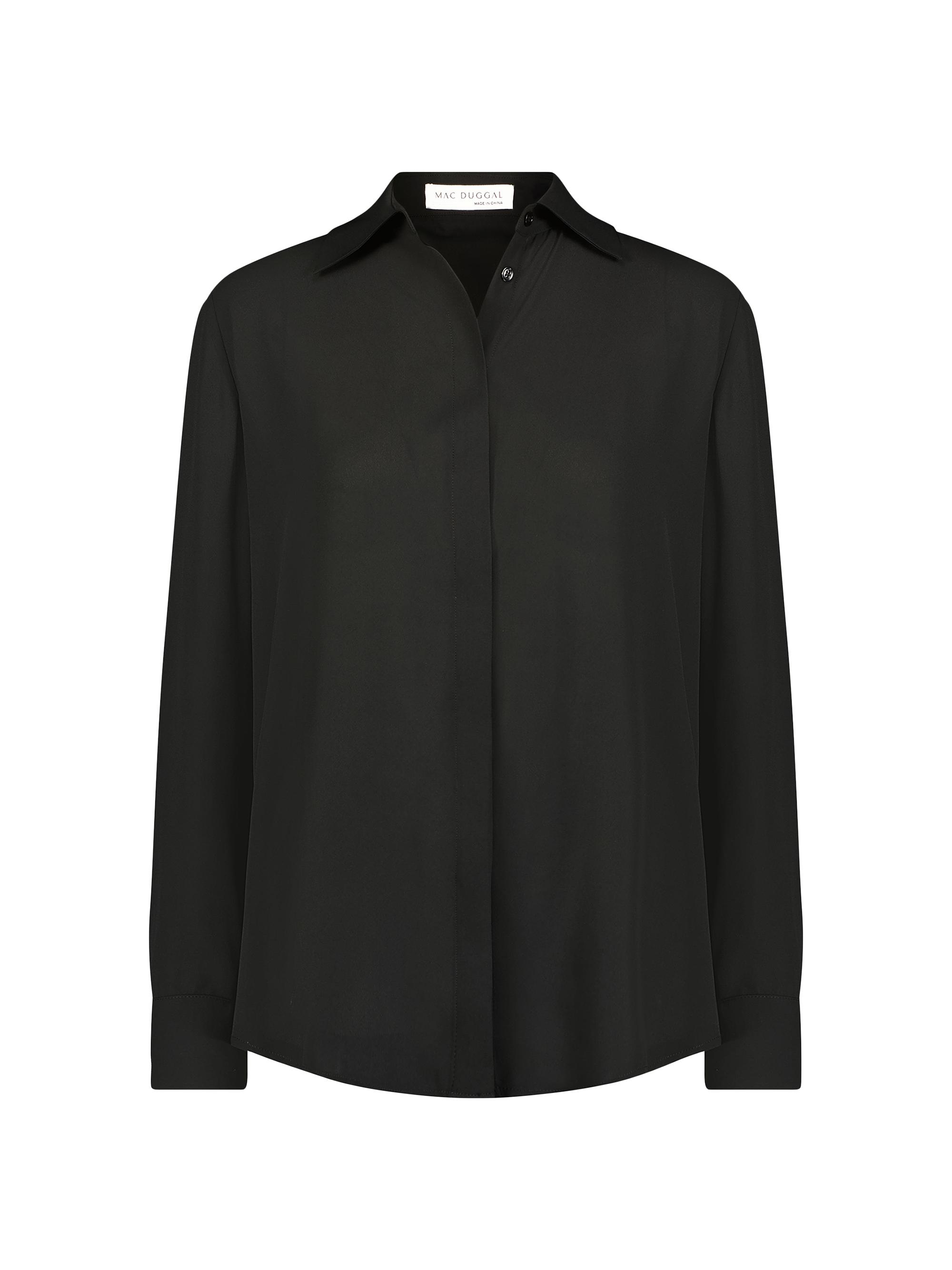 Mac Duggal Women's Georgette Button-Front Shirt - Orchid