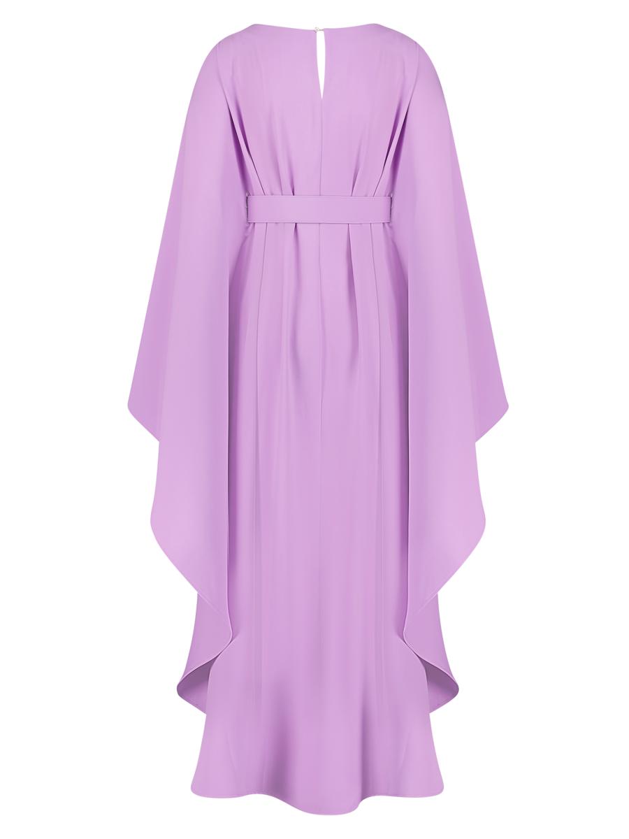 Mac Duggal Crepe Belted Shawl Gown | Saks Fifth Avenue