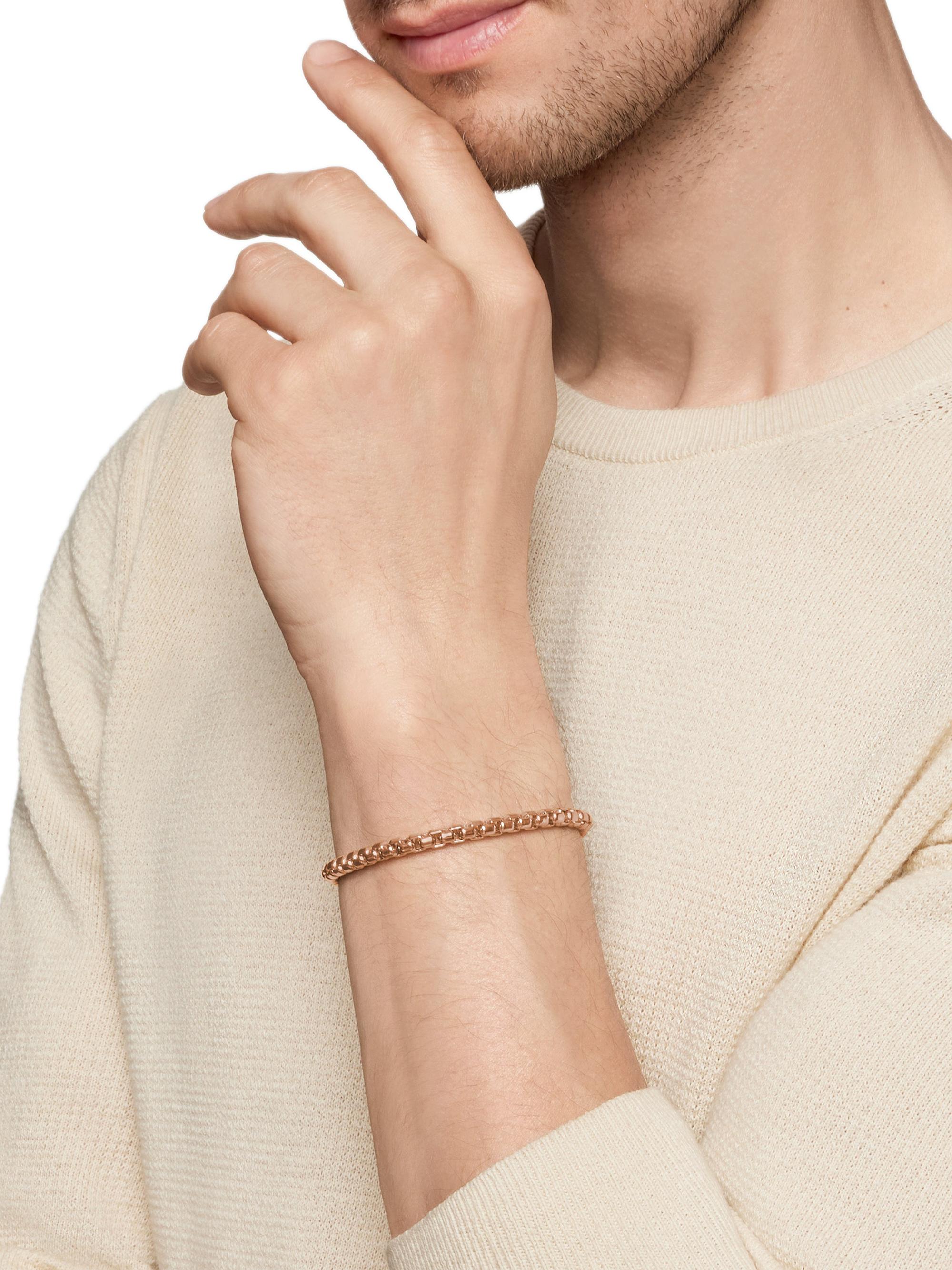 David Yurman Men's Box Chain Bracelet in 18K Rose Gold, 5MM - Rose Gold
