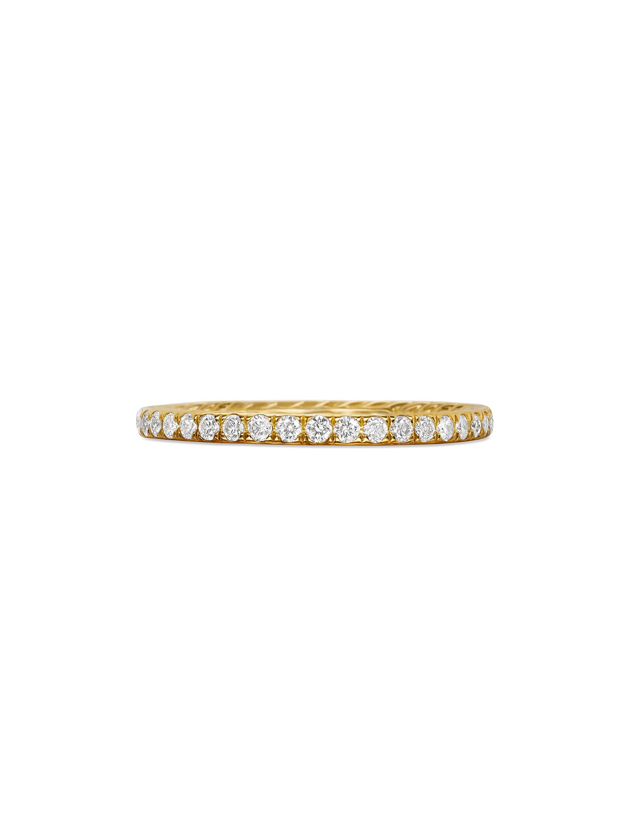 David Yurman Women's DY Eden Band Ring in 18K Yellow Gold - Diamond