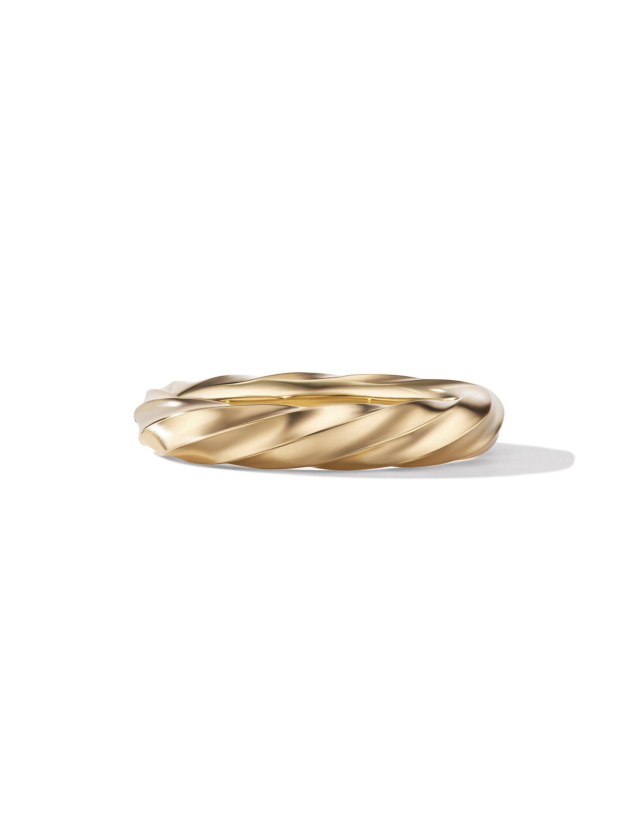David Yurman Women's Cable Edge Band Ring in 18K Yellow Gold, 4MM - Gold