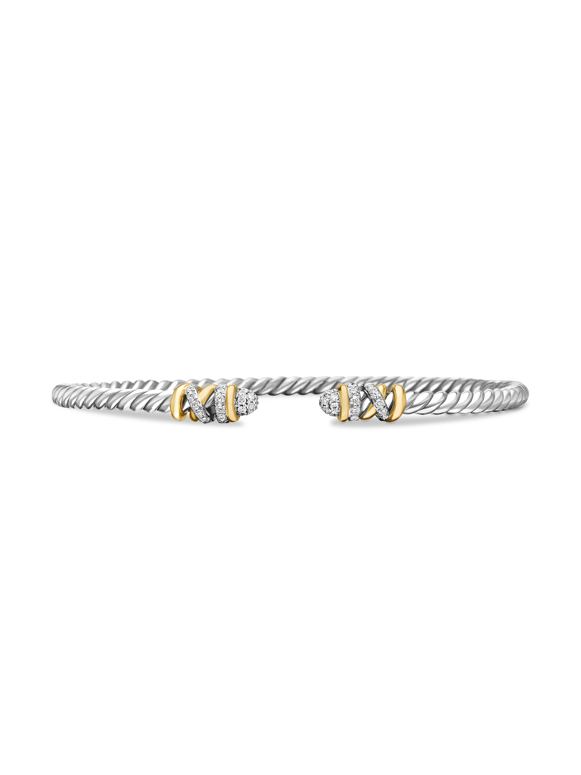David Yurman Women's Petite Helena Classic Cable Bracelet in Sterling Silver - Diamond
