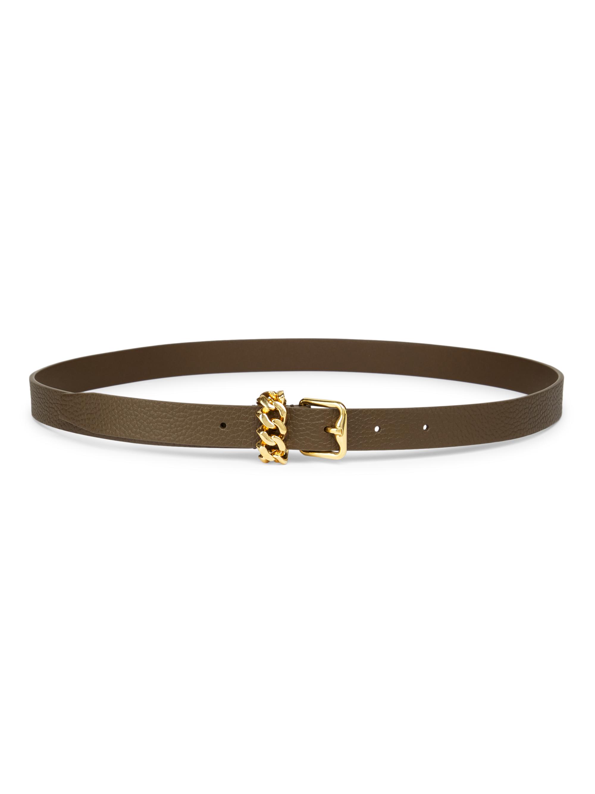 Burberry Women's Chain Buckle Leather Belt - Military