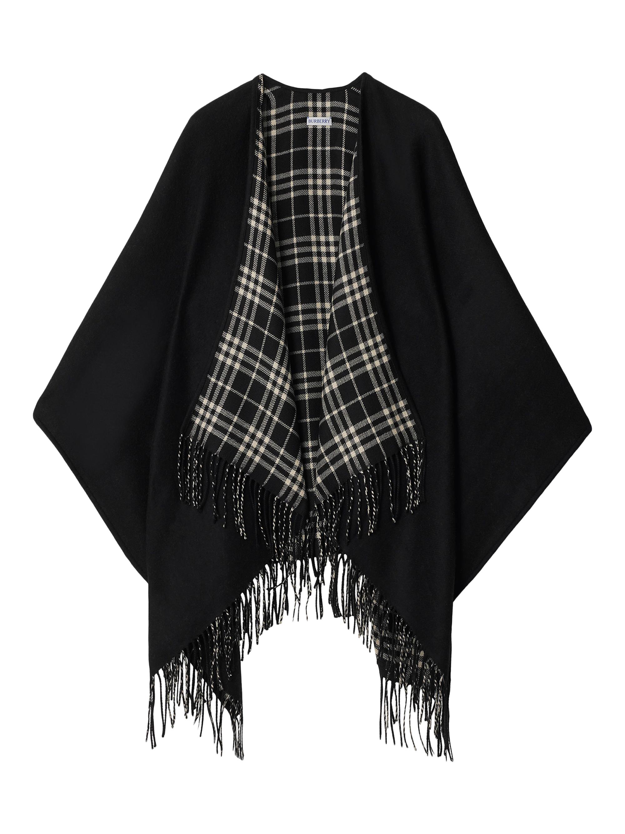 Burberry Women's Vintage Check Wool Cape - Black