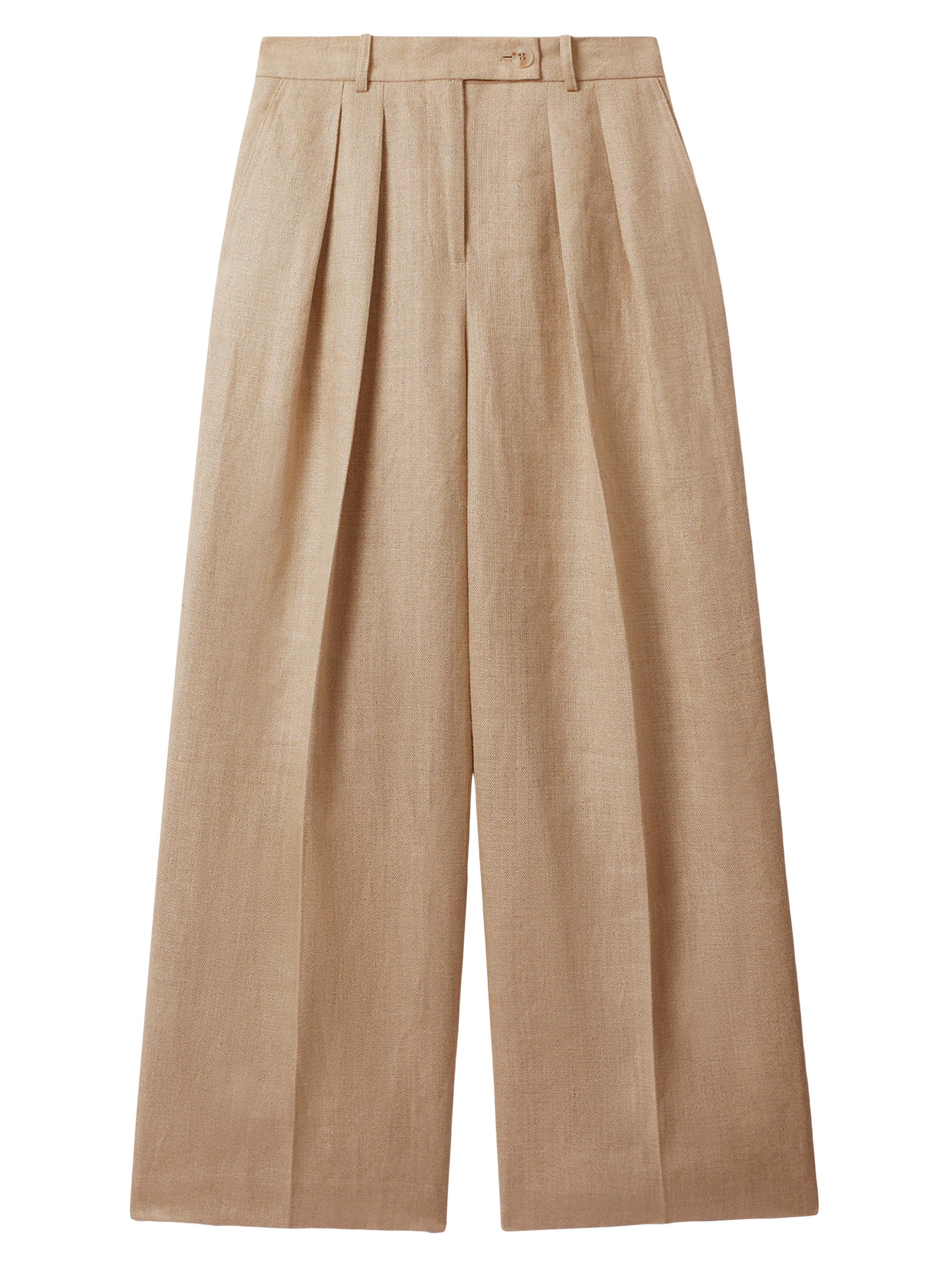 Reiss Women's Cassie Linen Pleated Trousers