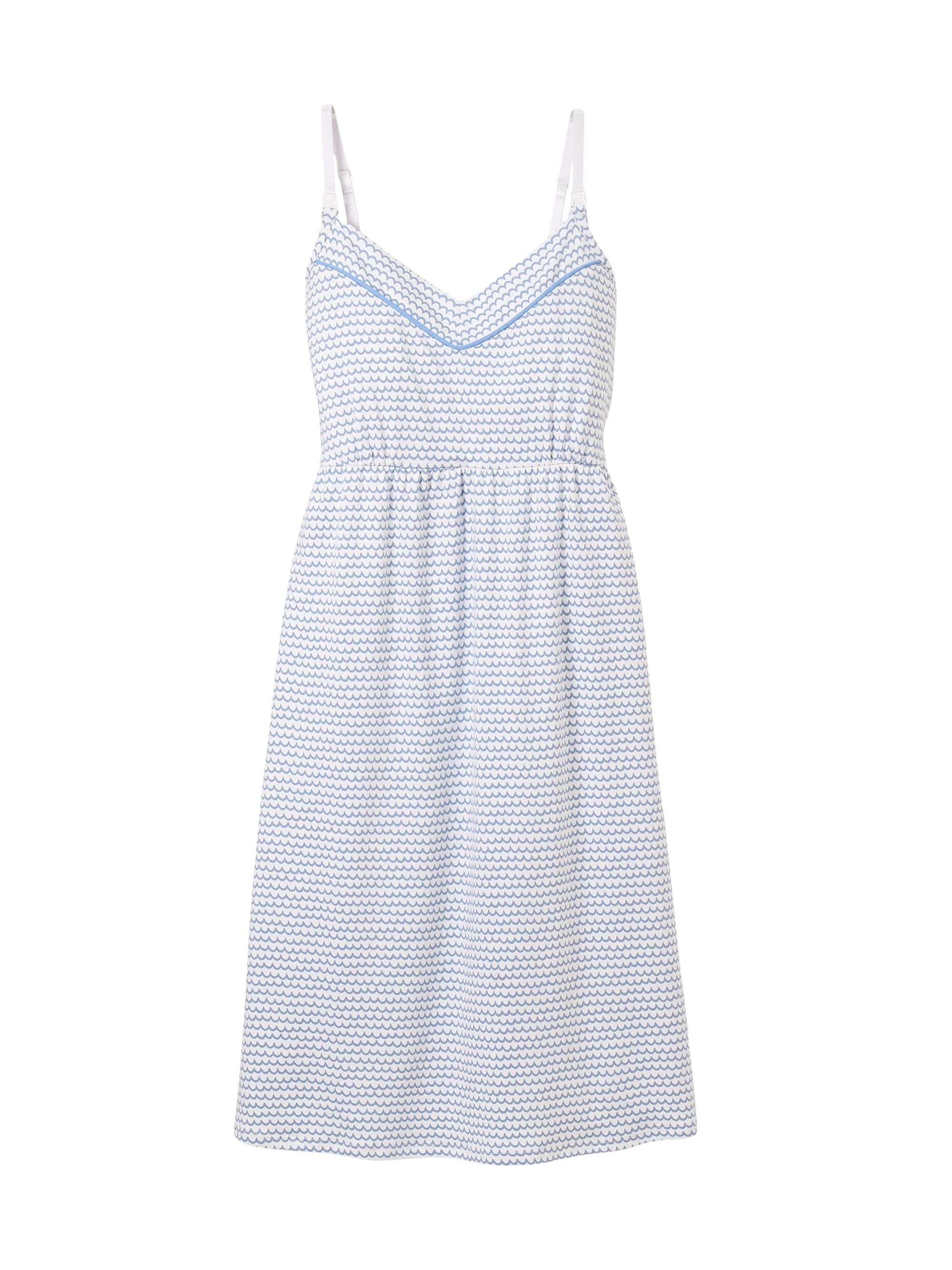 Petite Plume Pima Cotton La Mer Maternity Nightgown - Blue