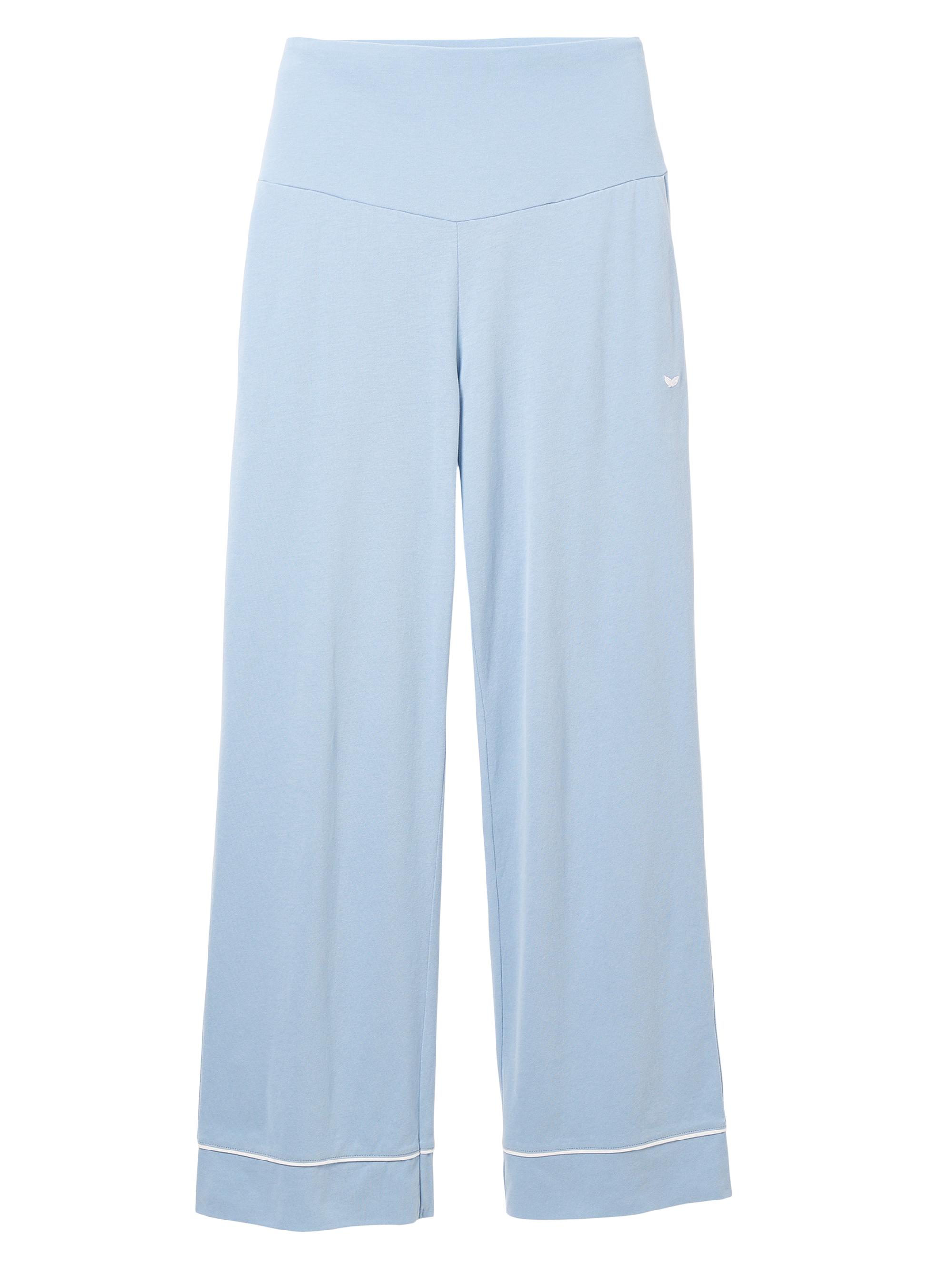 Petite Plume Women's Cotton Maternity Pants - Blue