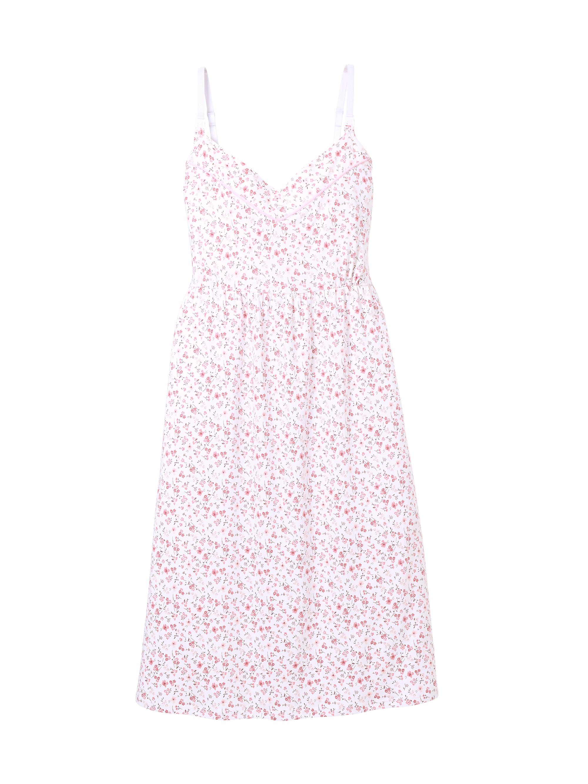 Petite Plume Women's Pima Cotton Dorset Floral Maternity Nightgown - Pink