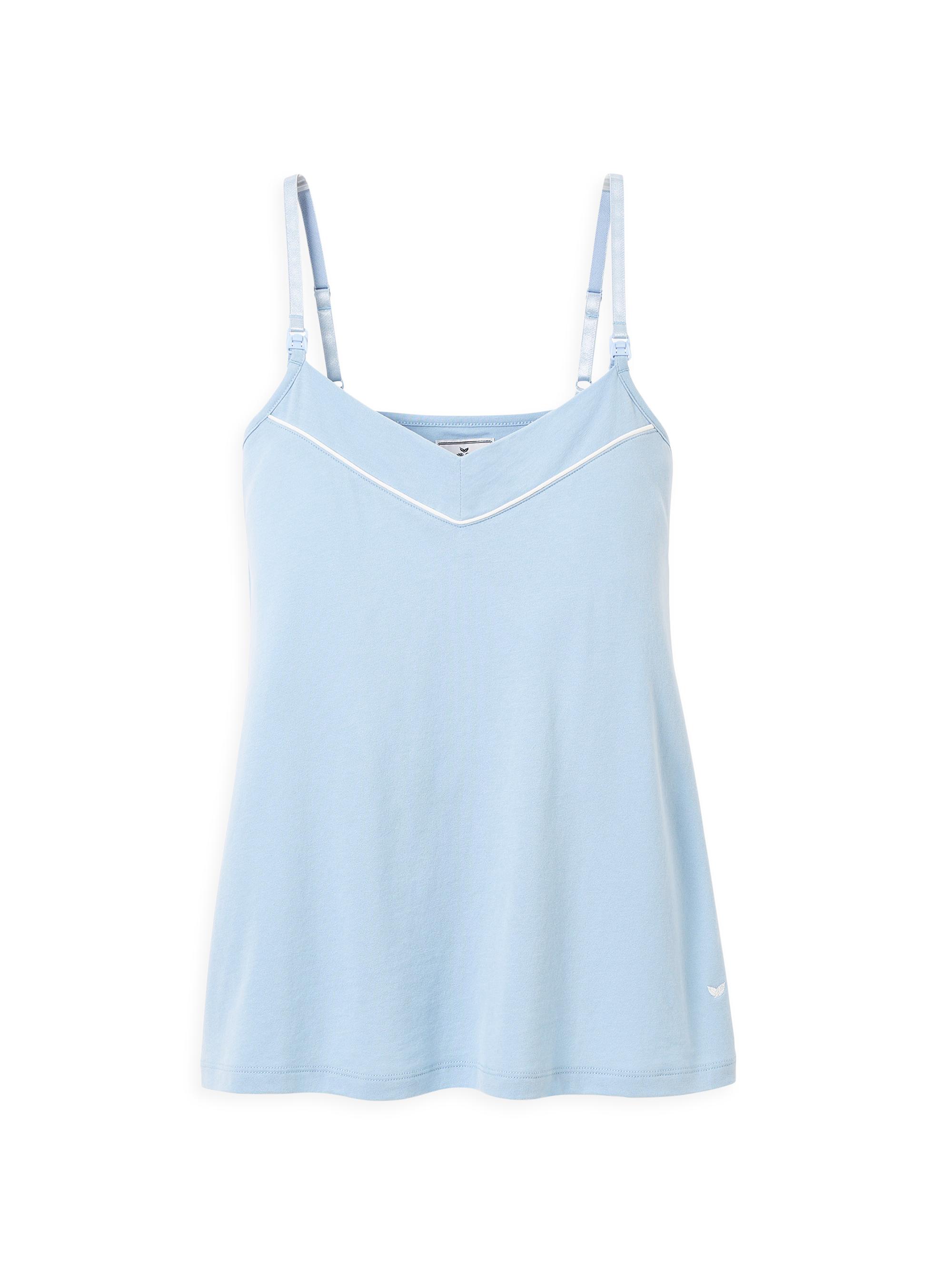 Petite Plume Women's Pima Cotton Nursing Camisole - Blue
