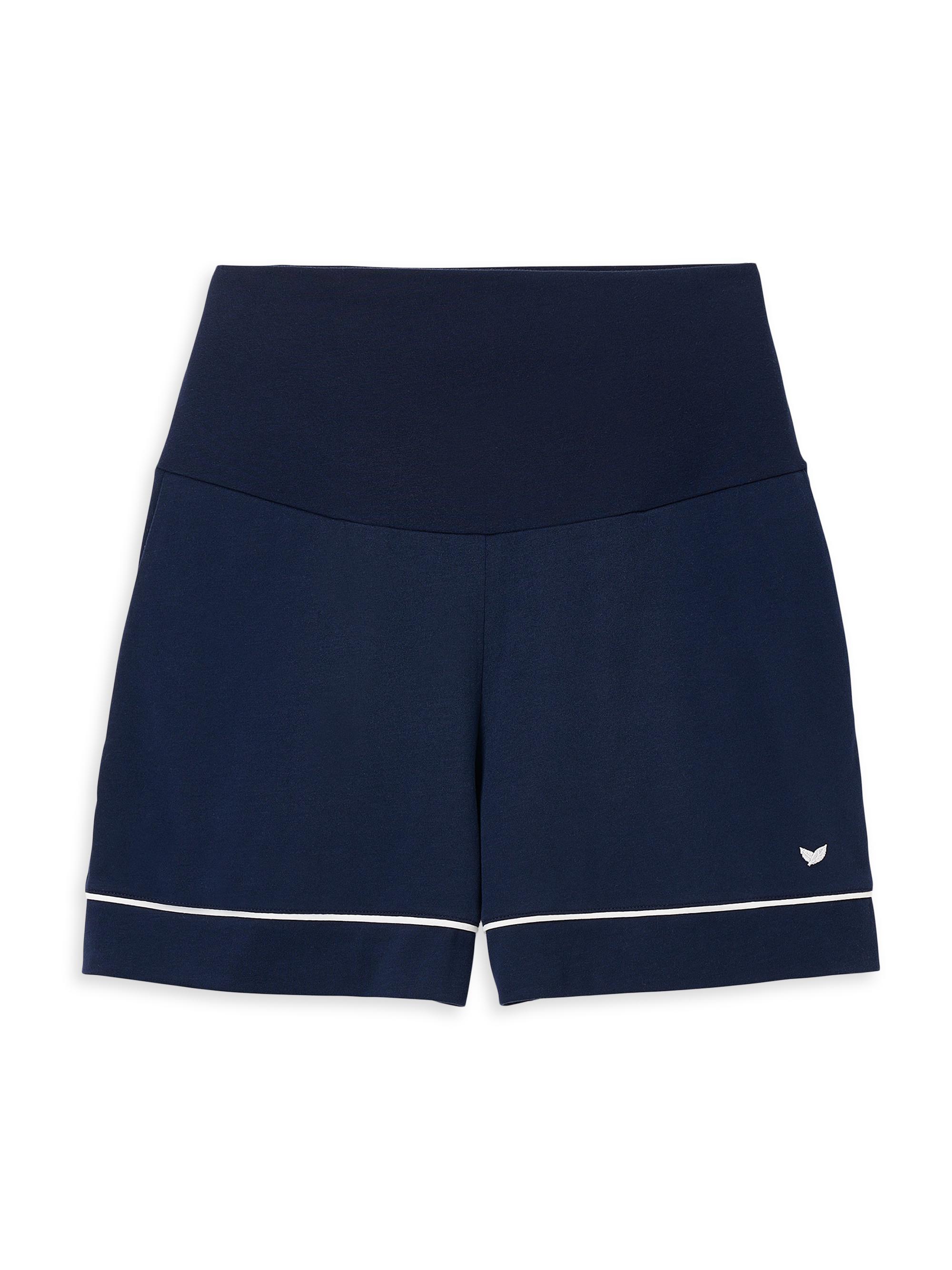 Petite Plume Pima Cotton Maternity Shorts - Navy