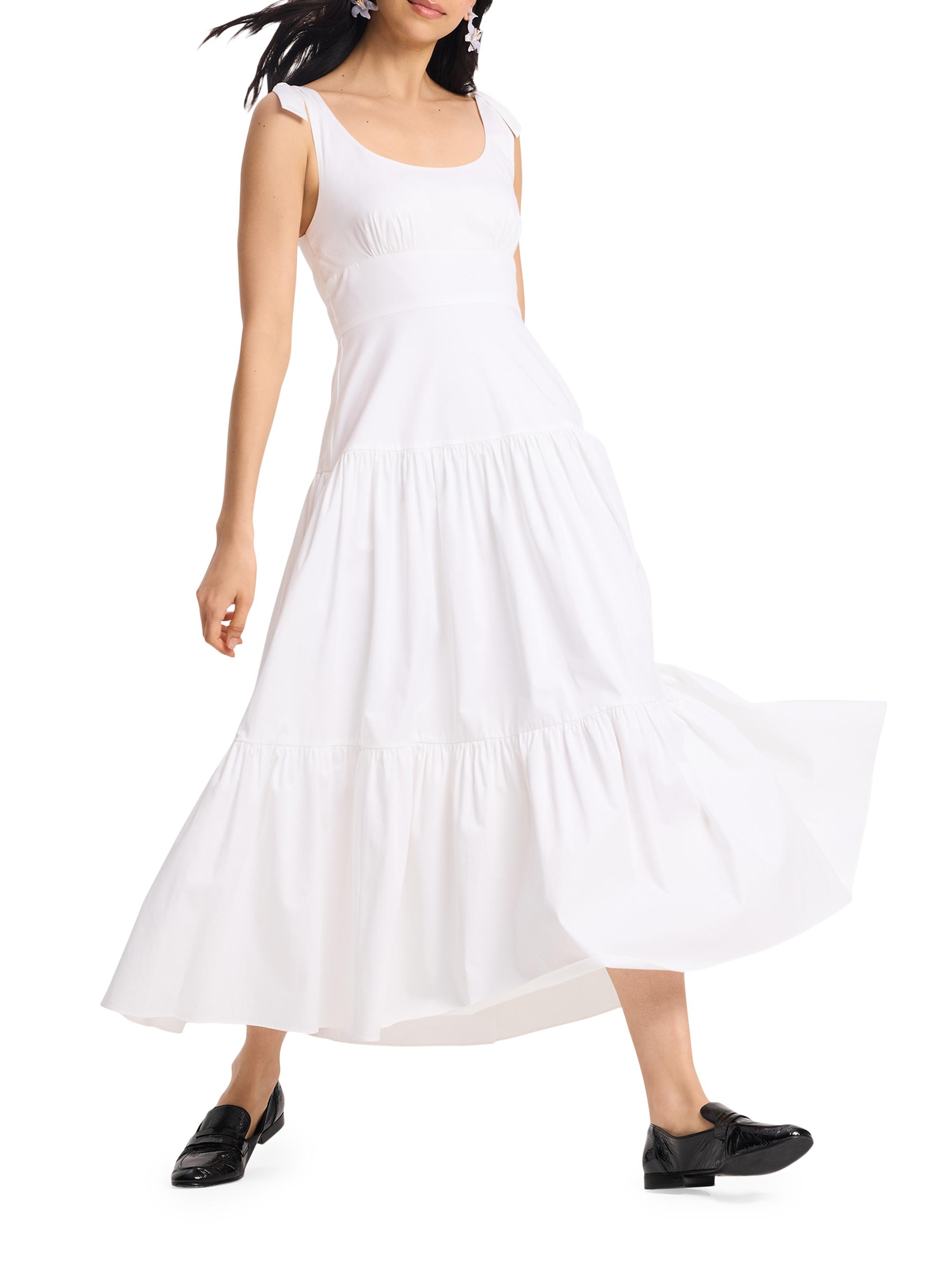 kate spade new york Newport Cotton Poplin Tiered Midi-Dress | Saks Fifth  Avenue