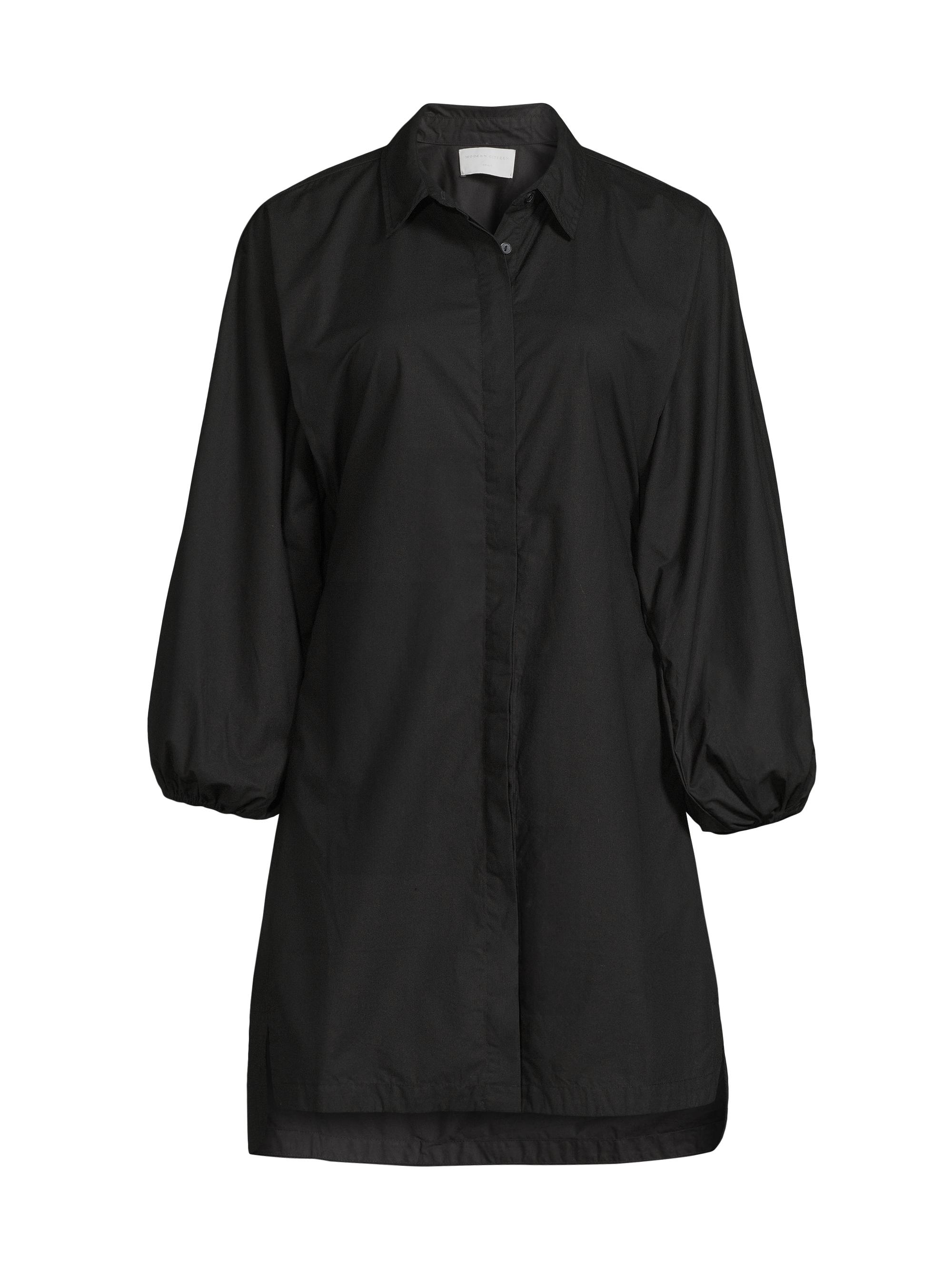 Modern Citizen Women's Clara Poplin Back-Slit Minidress - Black