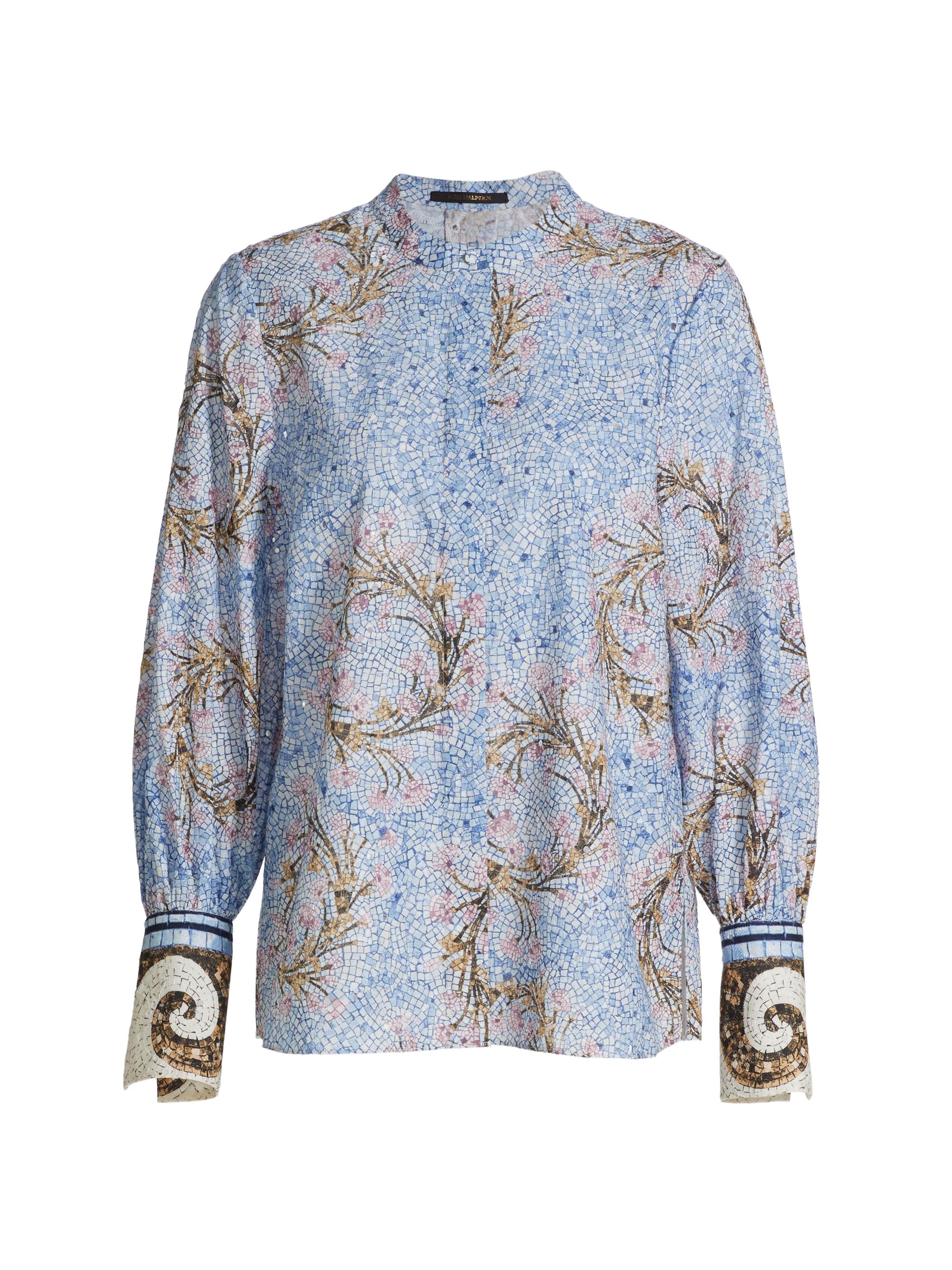 Kobi Halperin Women's Darcie Floral Cotton Blouse - Skyline Multi