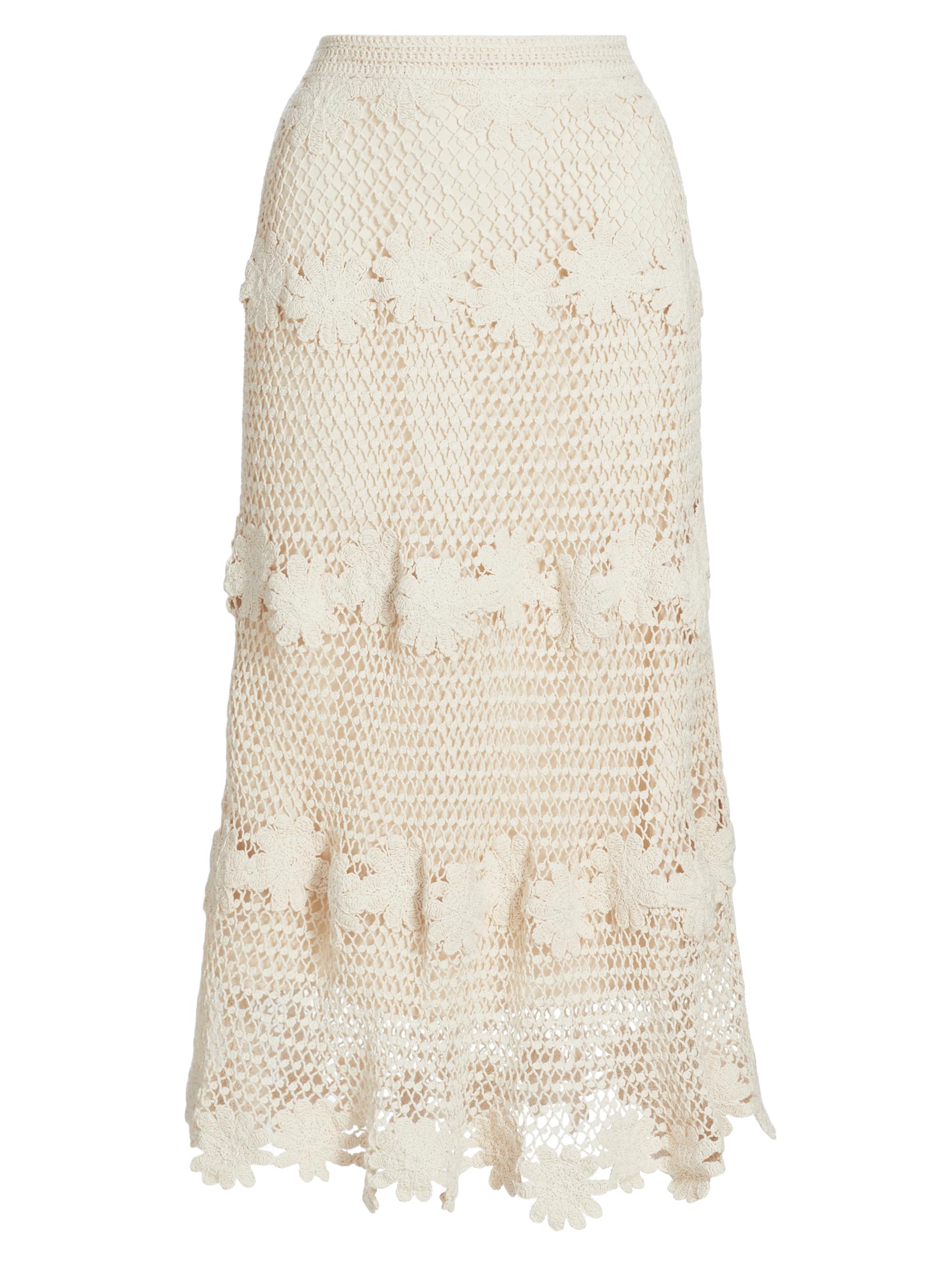 Kobi Halperin Women's Presley Crochet Knit Midi-Skirt - Natural
