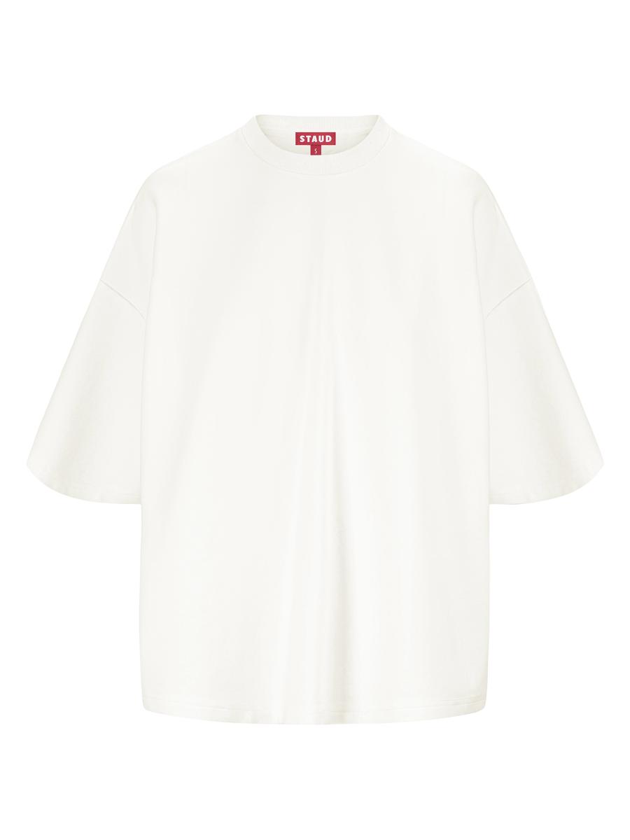 ★ POSZER★ Punching Cap Sleeve T-Shirt White 243PCCTS008F Staud Capsule Oversized Ponte T-Shirt | Saks Fifth Avenue