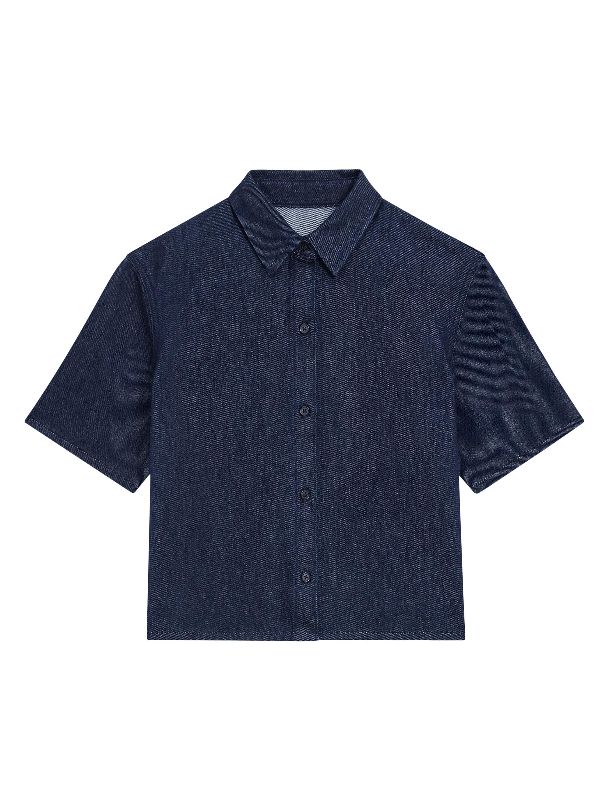 Theory Women's Short-Sleeve Denim Button-Front Shirt - Indigo