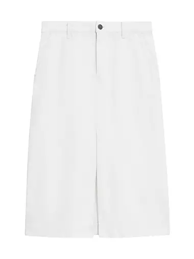 Denim H-Line Midi-Skirt