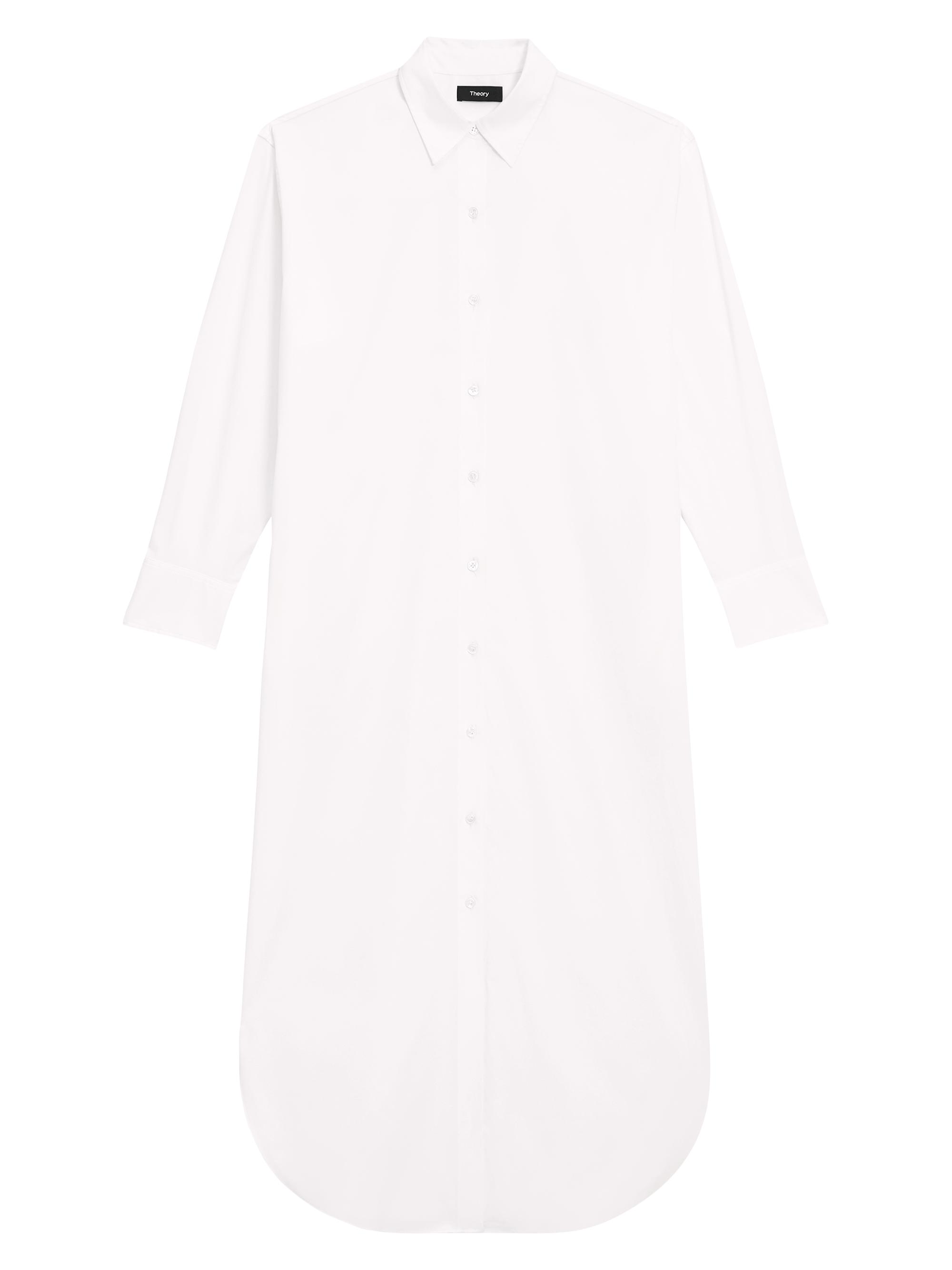 Theory Women's Cotton-Blend Relaxed Maxi Shirtdress - White
