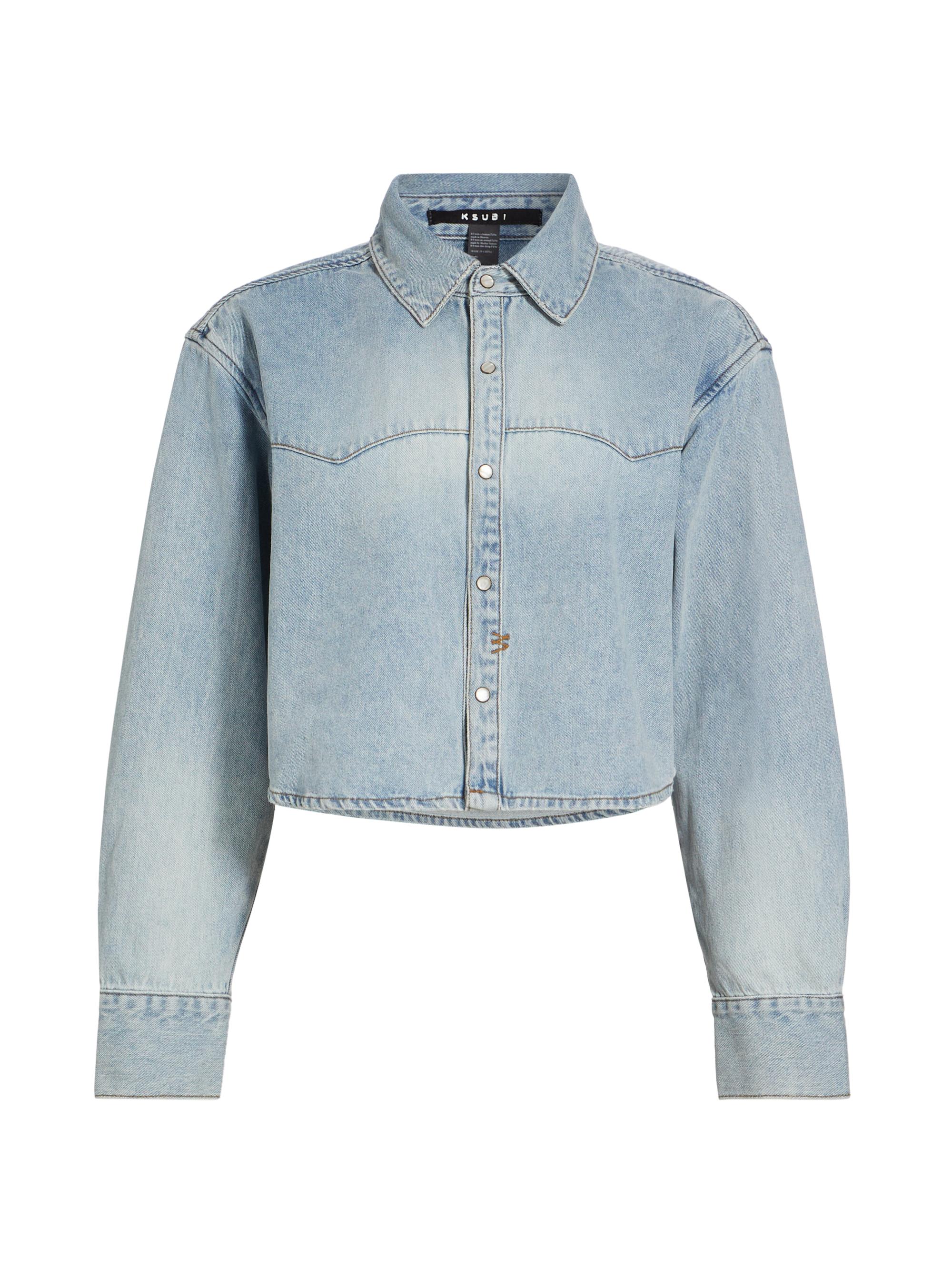 Ksubi Women's Alabama Paragon Cropped Denim Shirt - Denim