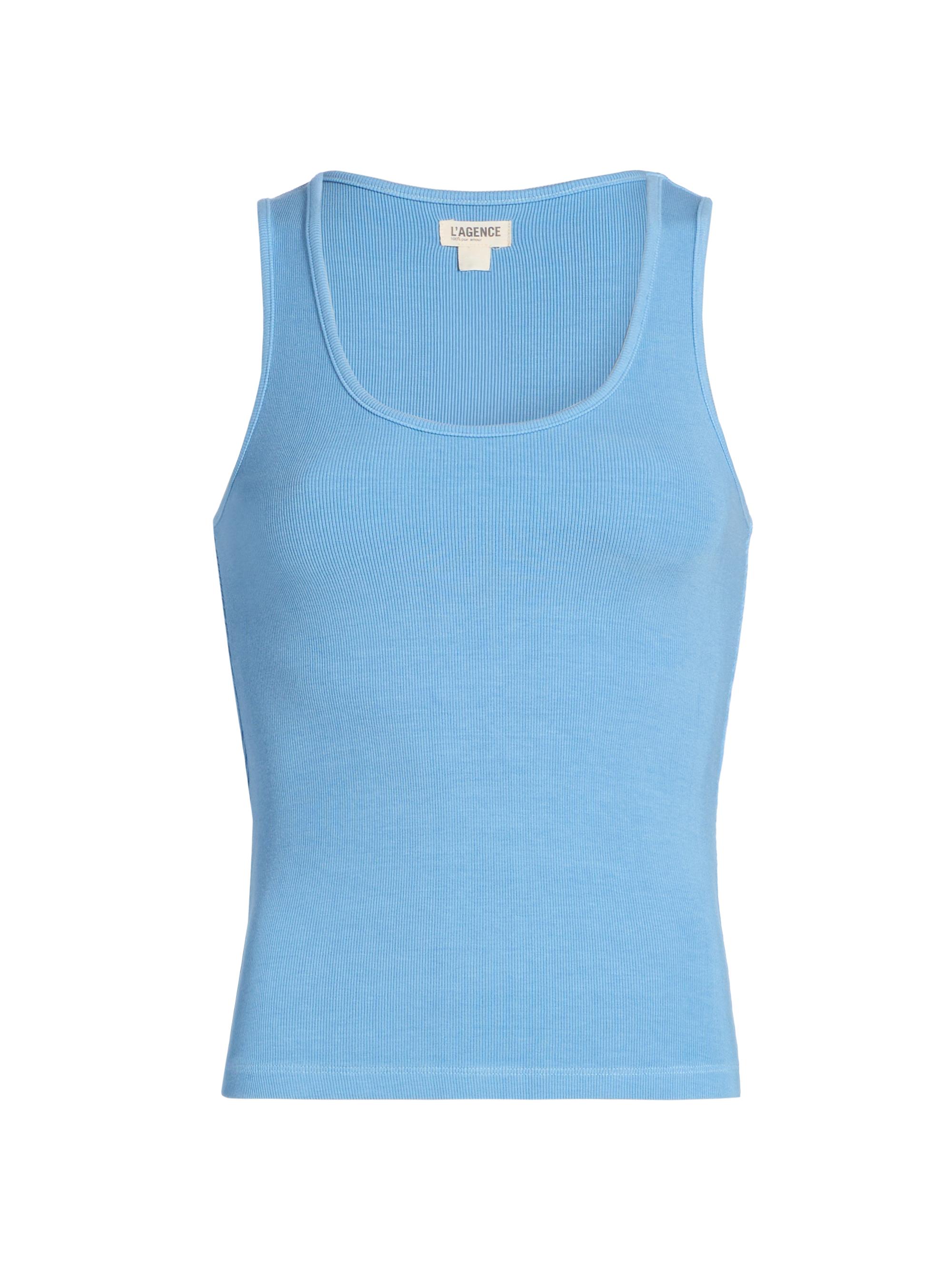 L'AGENCE Women's Adira Rib-Knit Tank - Allure Blue