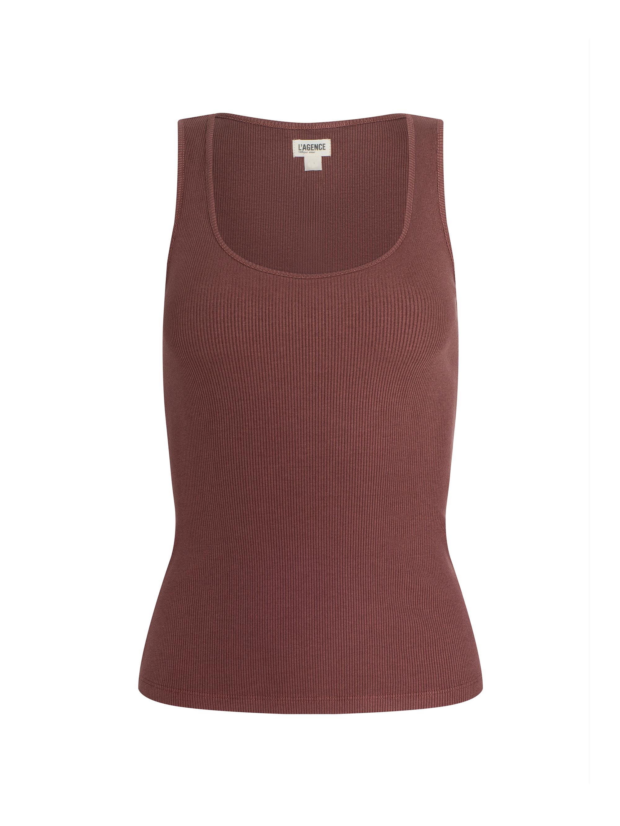 L'AGENCE Women's Adira Rib-Knit Tank - Cardamom