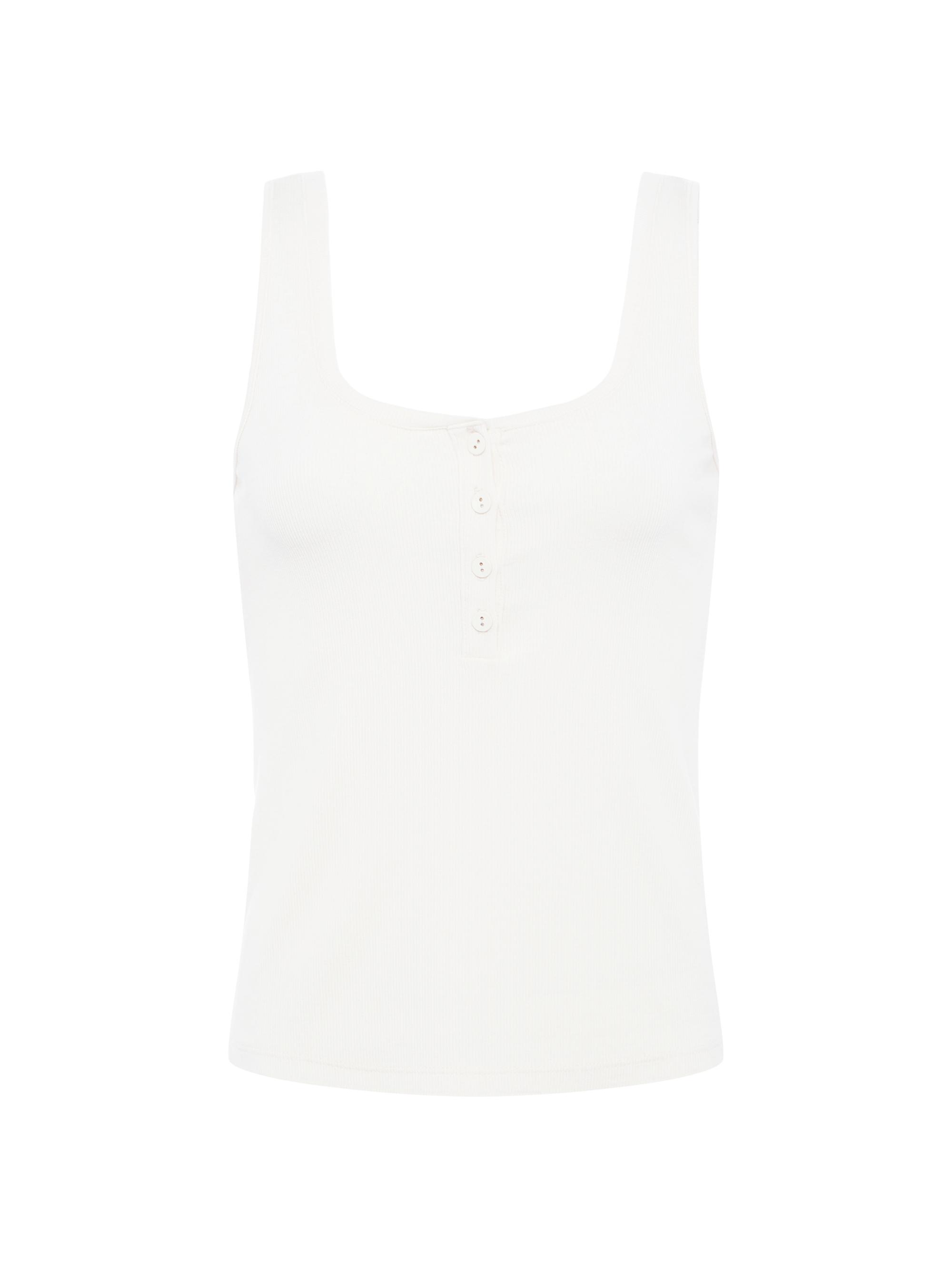 L'AGENCE Women's Kate Henley Tank Top - Ecru