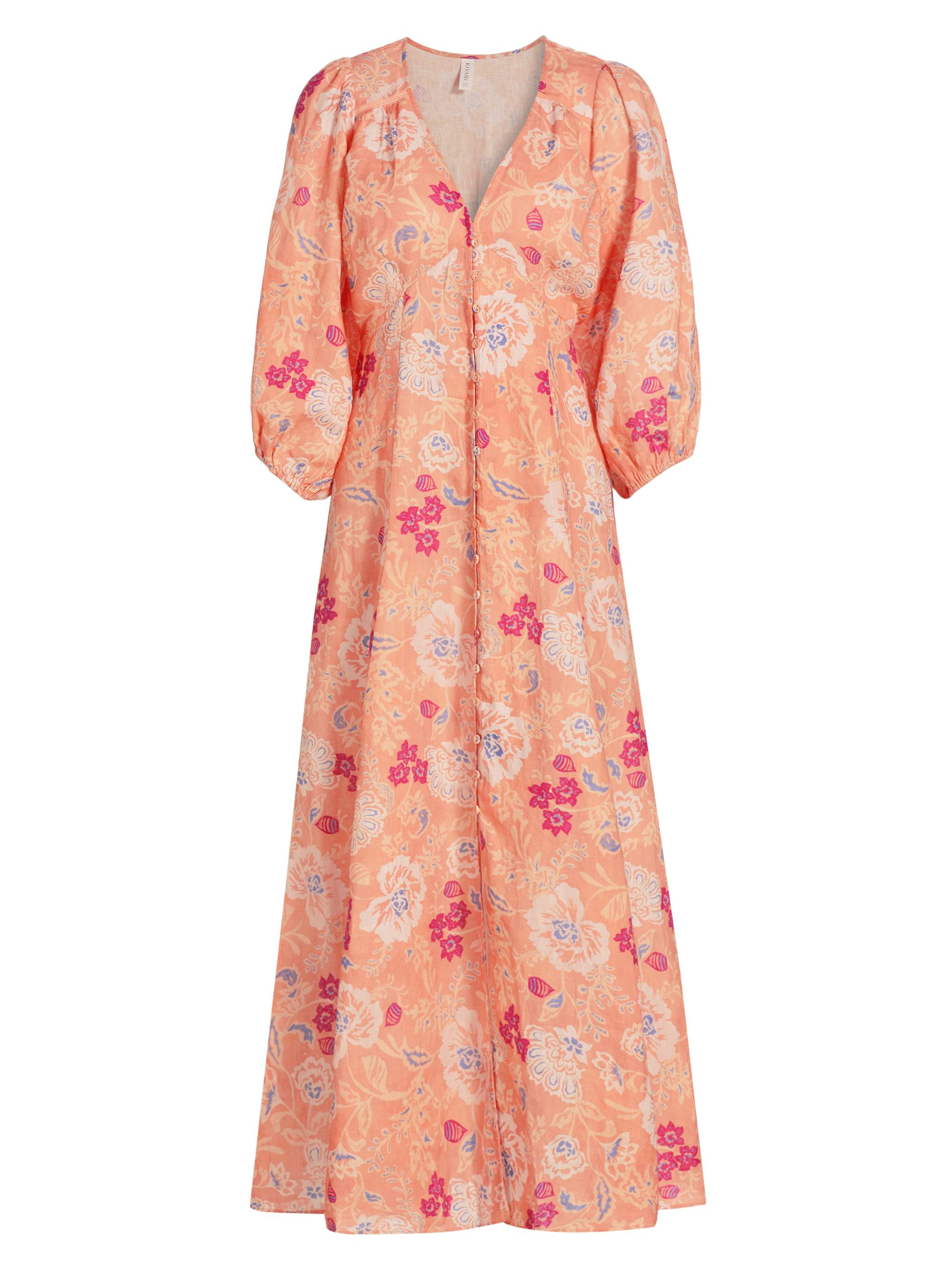Kivari Women's Rosa Floral Linen Maxi Dress - Rosa