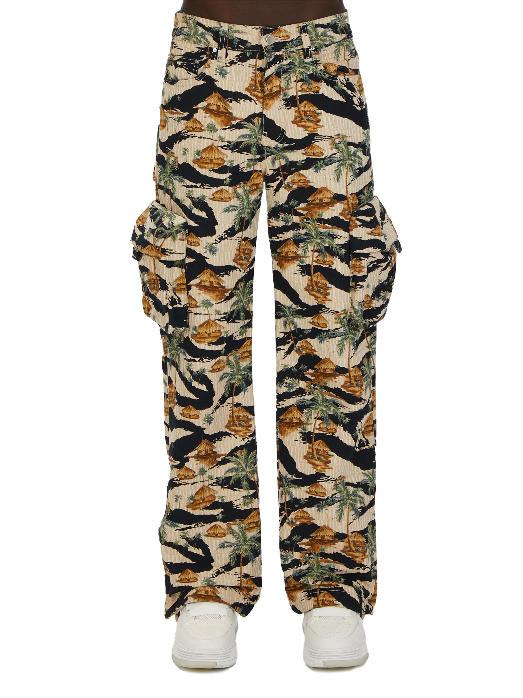 Amiri Men's Repeat Palm Baggy Cargo Pants - Mojave Desert