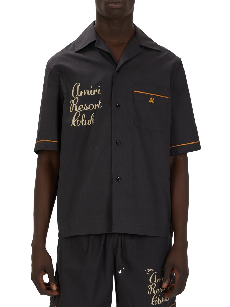 Amiri Resort Club Embroidered Short-Sleeve Shirt | Saks