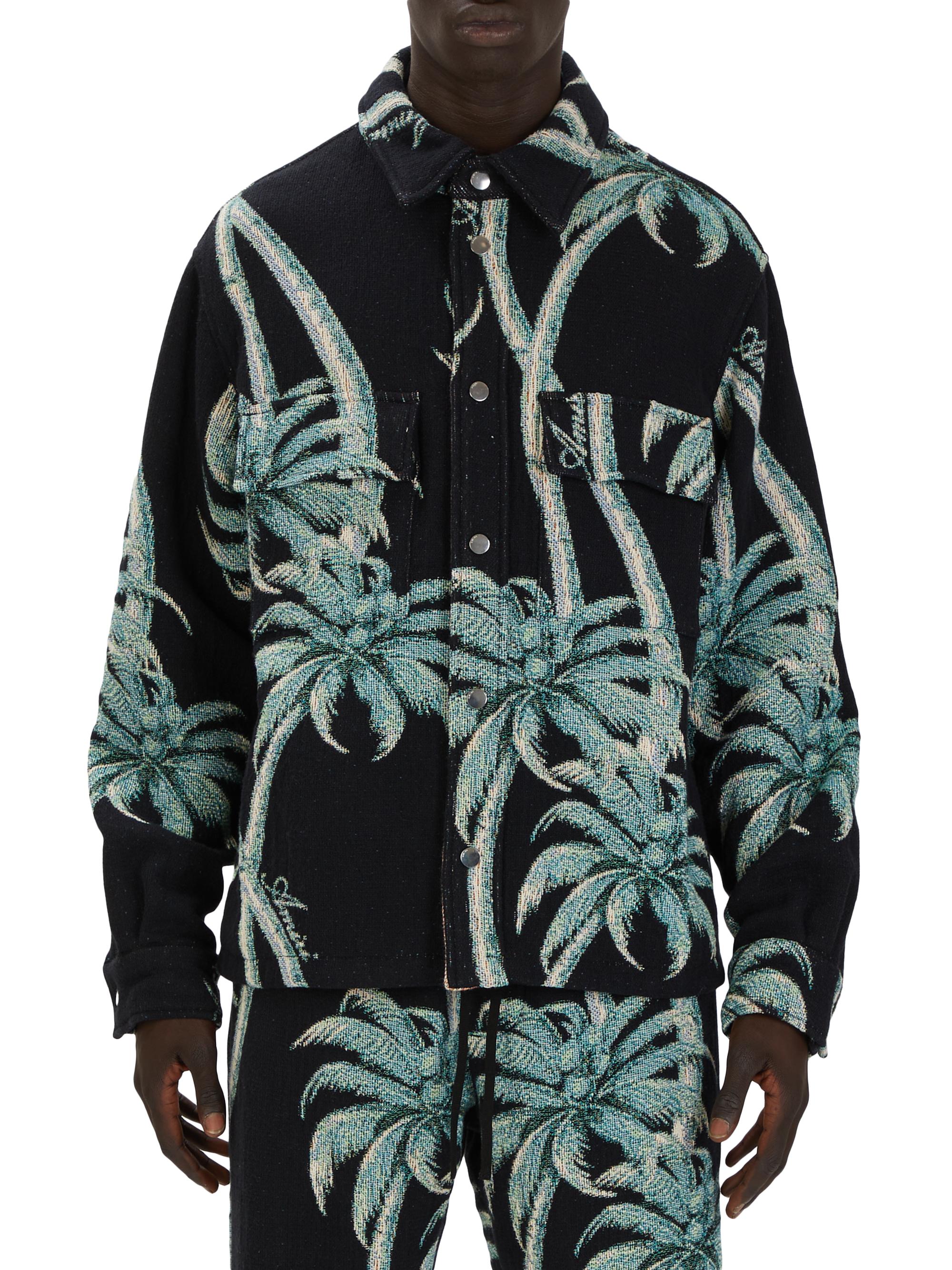 Amiri Men's Palm Tapestry Overshirt - Black