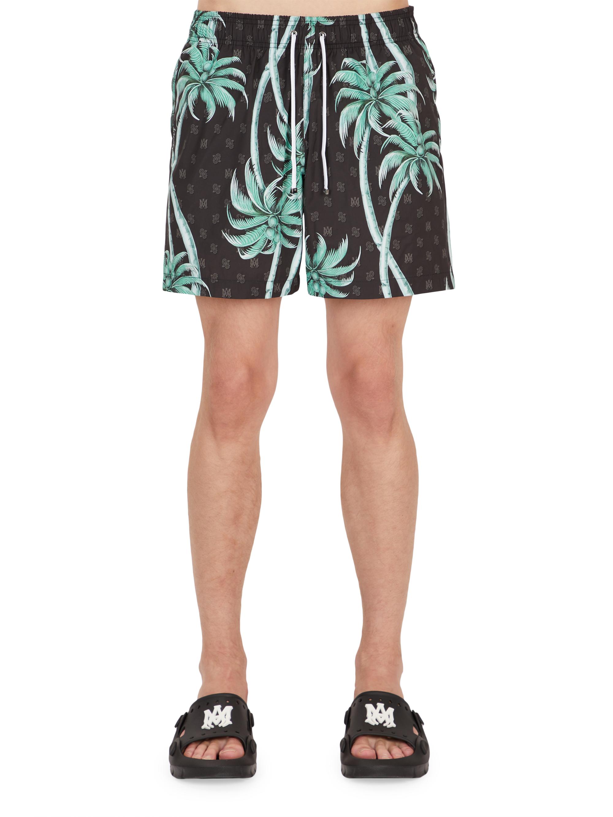 Amiri Men's Palm Swim Trunks - Black