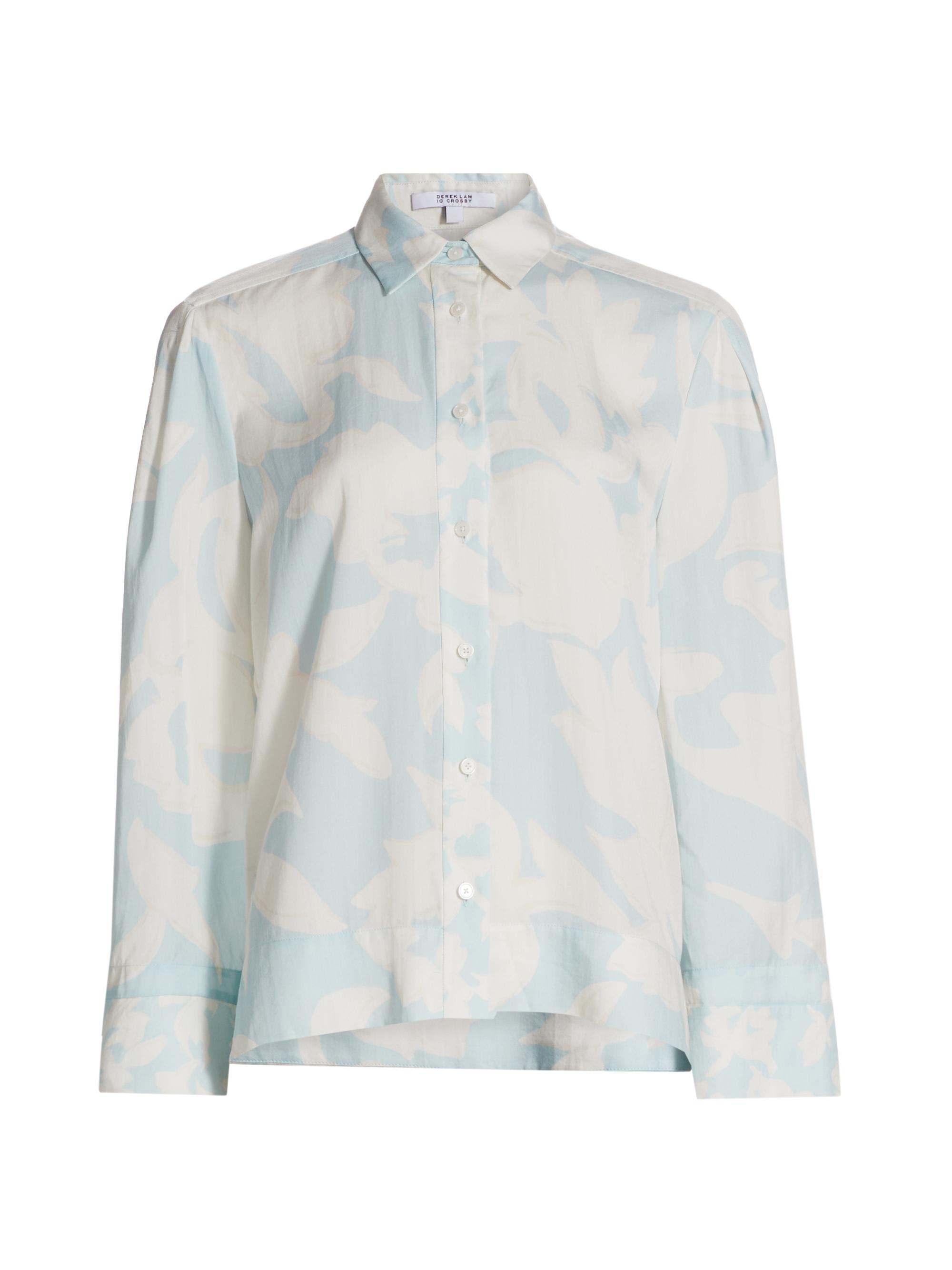 Derek Lam 10 Crosby Women's Lacey Floral Shirt - Blue Multi