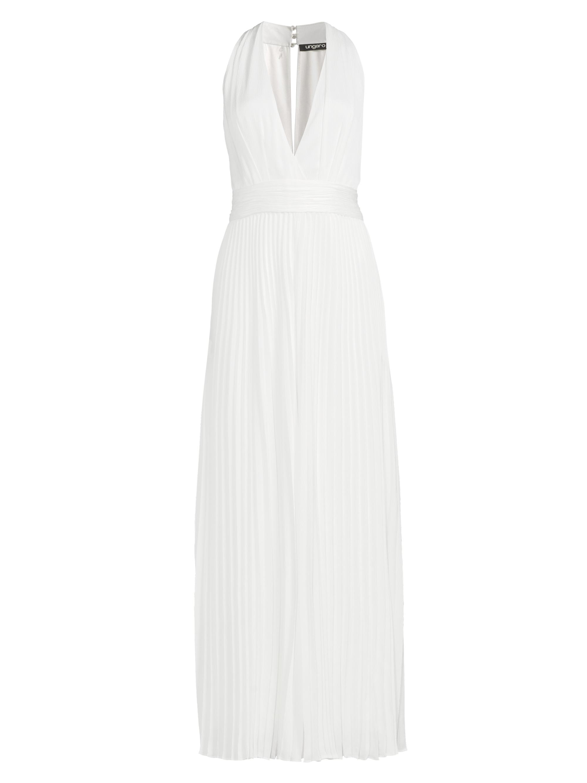 Ungaro Women's Pedra Pleated Satin Sleeveless Maxi Dress - White