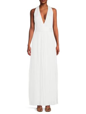 Ungaro Pedra Pleated Satin Sleeveless Maxi Dress | Saks Fifth Avenue