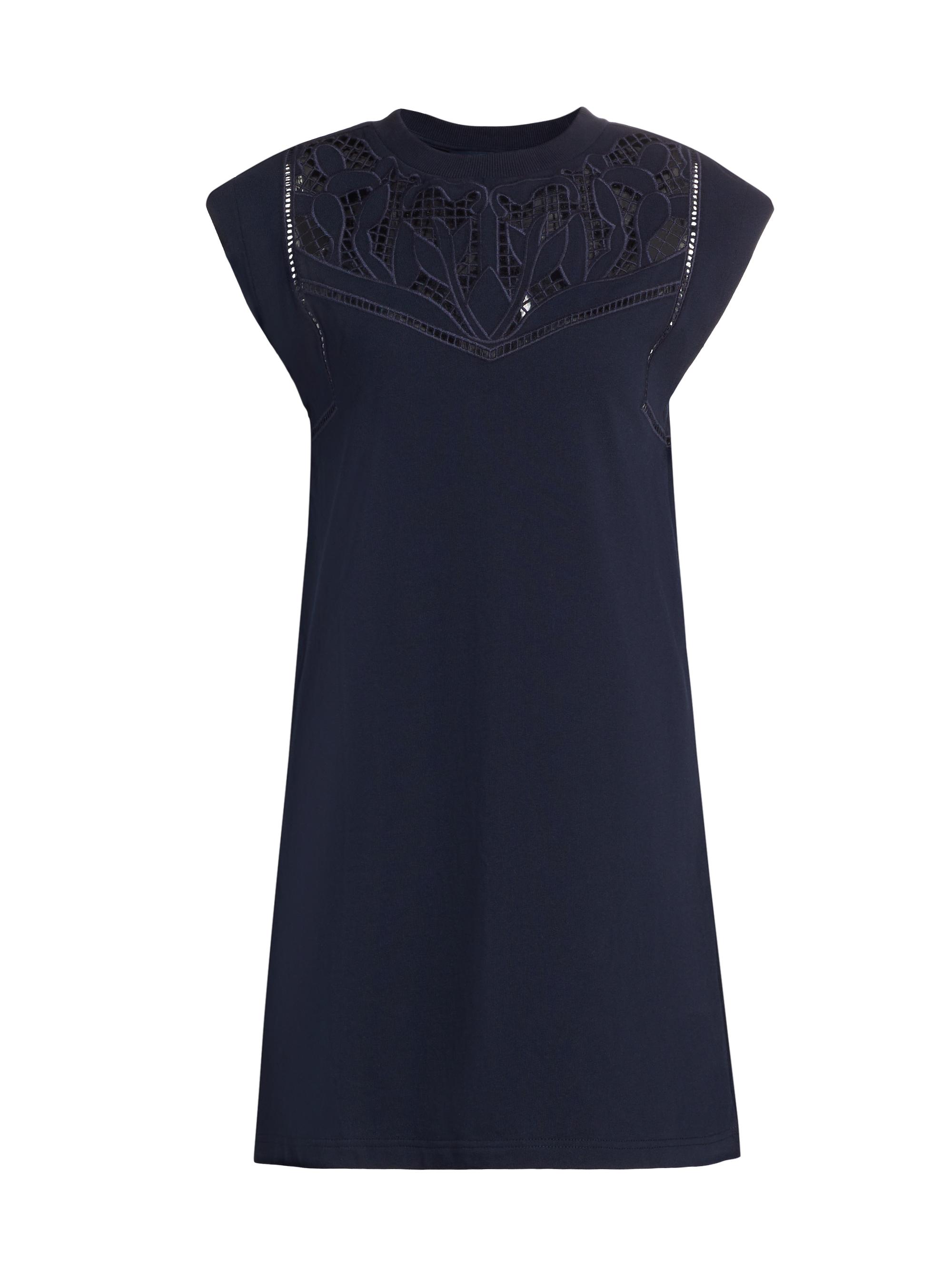 Veronica Beard Women's Malta Cotton Lace Yoke Minidress - Navy