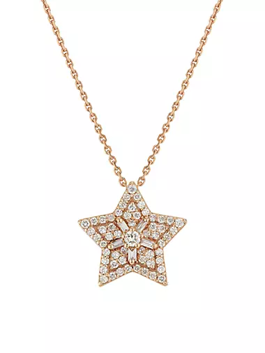 Star Light Sirius 14K Rose Gold & 0.35 TCW Diamond Pendant Necklace