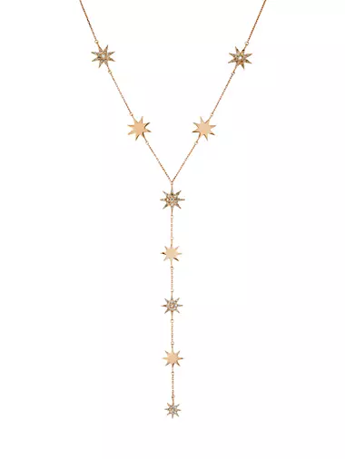 Star Light Venus 14K Rose Gold & 0.80 TCW Diamond Lariat Necklace