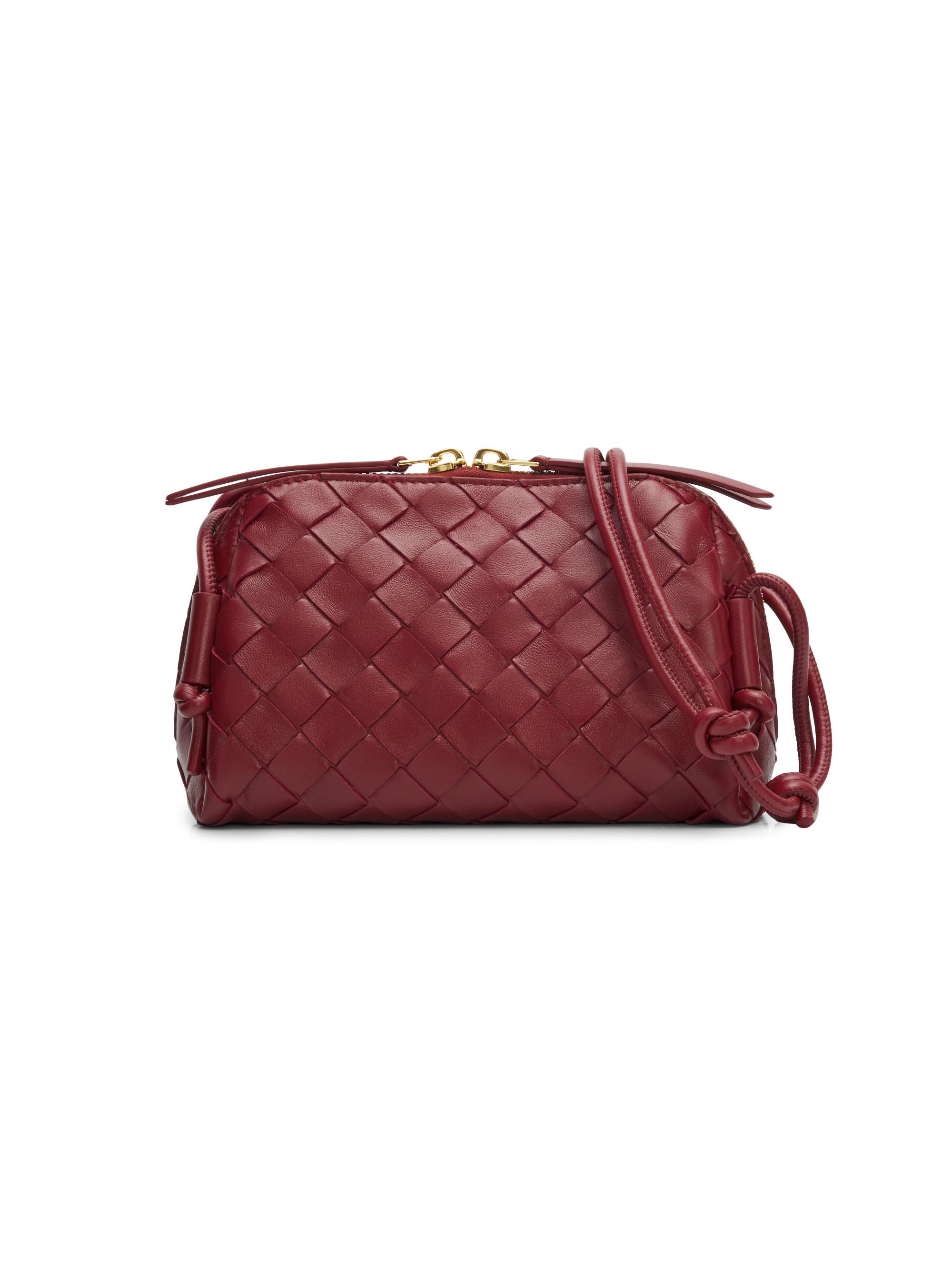 Bottega Veneta Women's Intrecciato Nappa Leather Pouch - Lava Red Gold