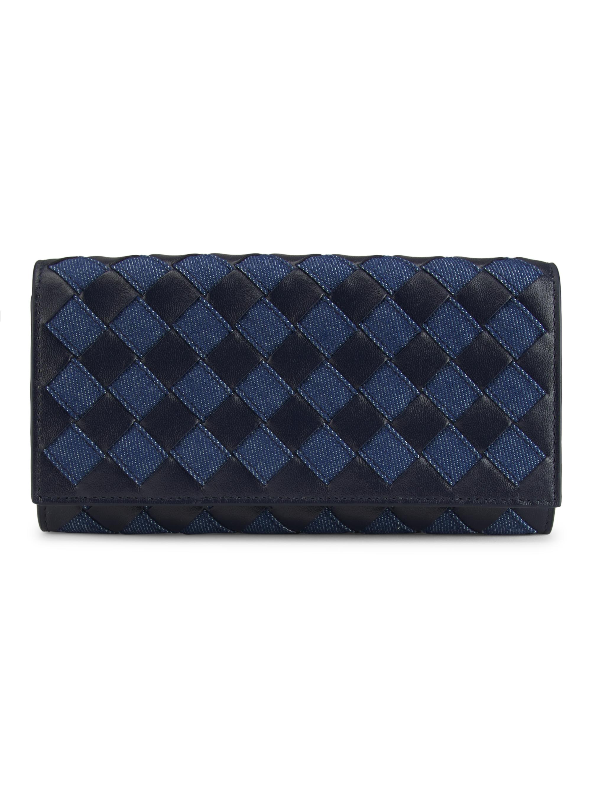 Bottega Veneta Women's Intrecciato Leather & Denim Wallet - Indigo