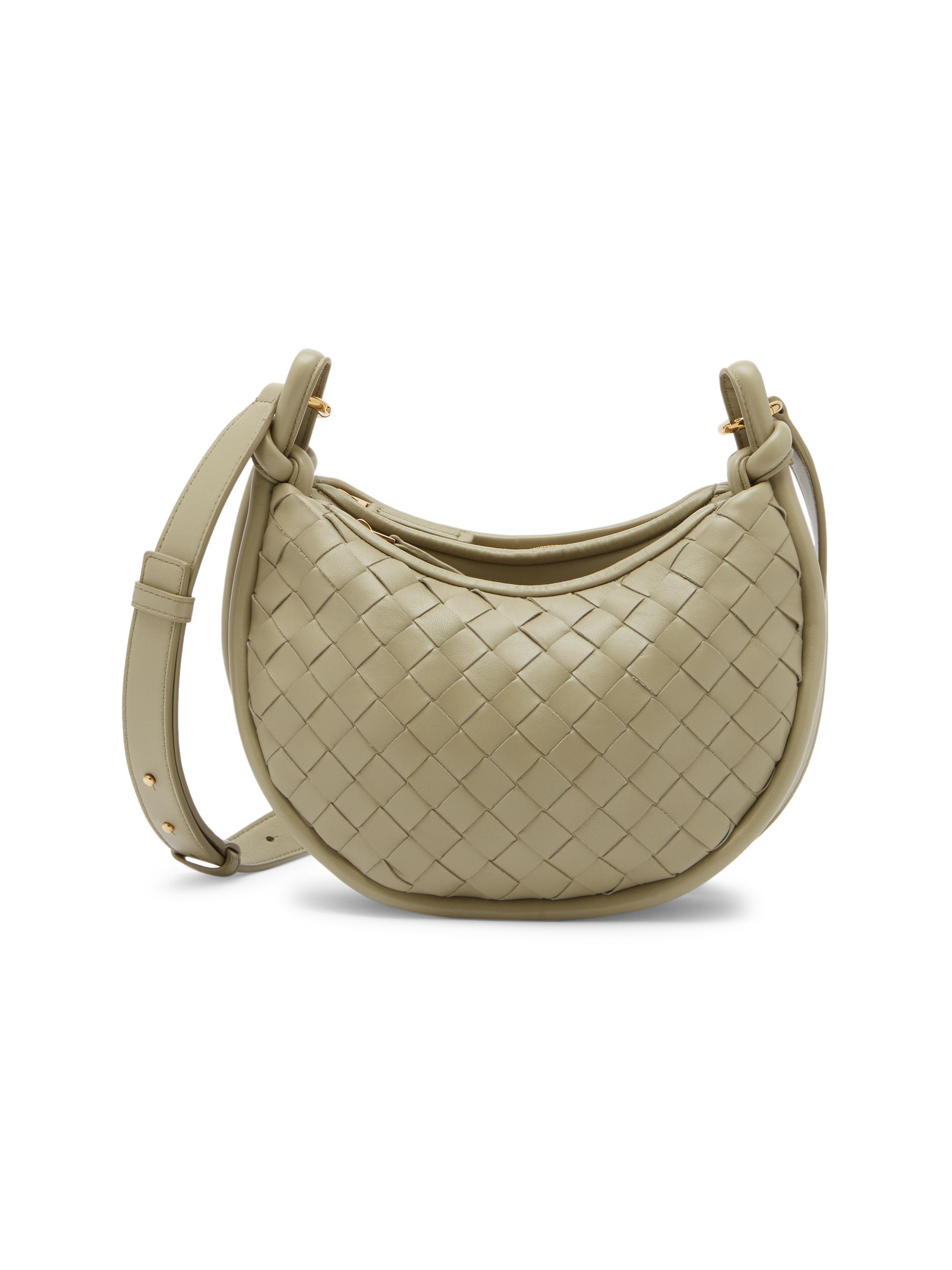 Bottega Veneta Women's Gemelli Intrecciato Leather Messenger Bag - Travertine