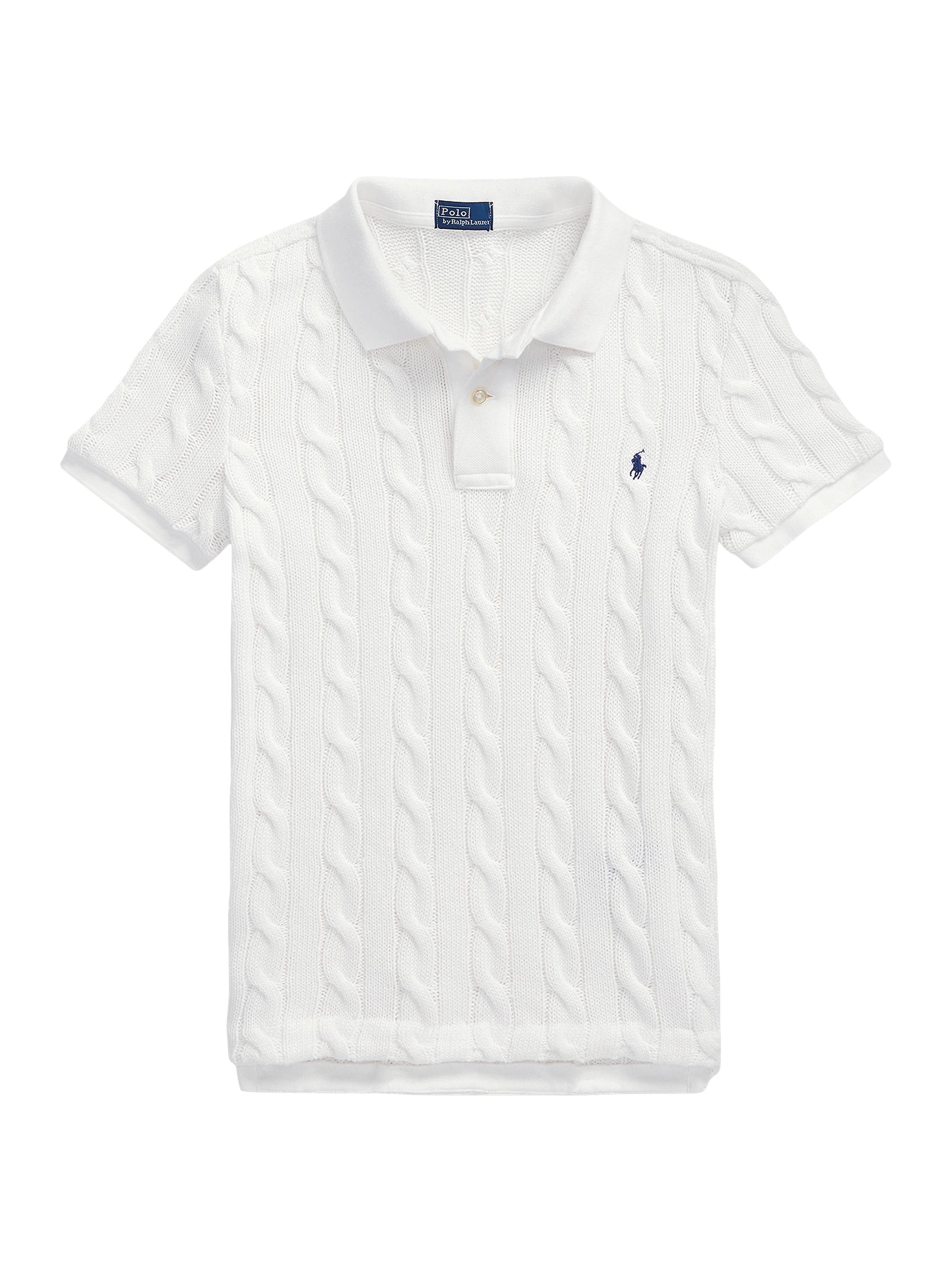 POLO RALPH LAUREN 半袖ニットXL Polo Ralph Lauren Logo Cable-Knit Cotton Polo Shirt | Saks Fifth
