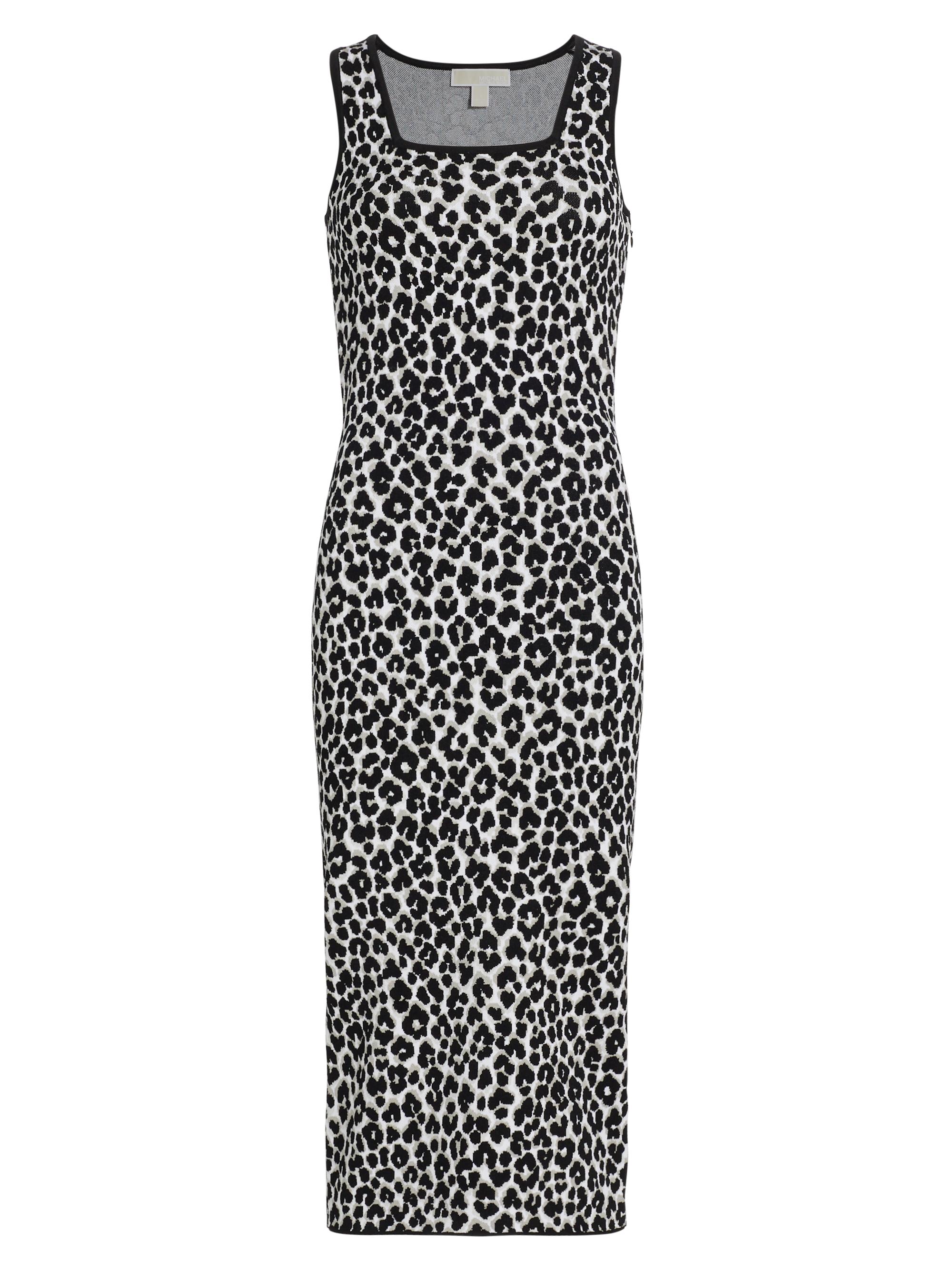 MICHAEL Michael Kors Women's Leopard Jacquard Sleeveless Dress - Aluminum