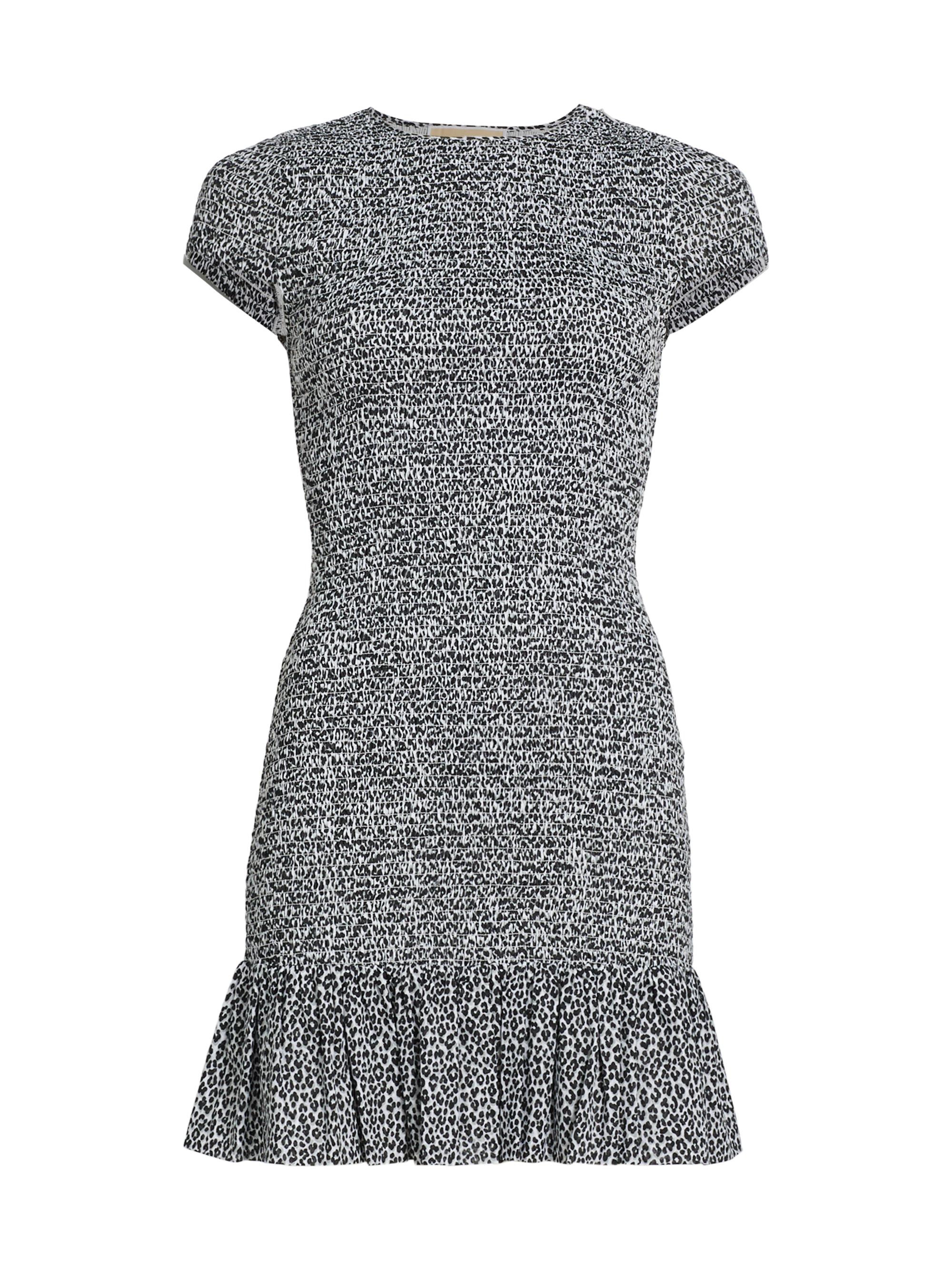 MICHAEL Michael Kors Women's Leopard Smocked Minidress - Aluminum