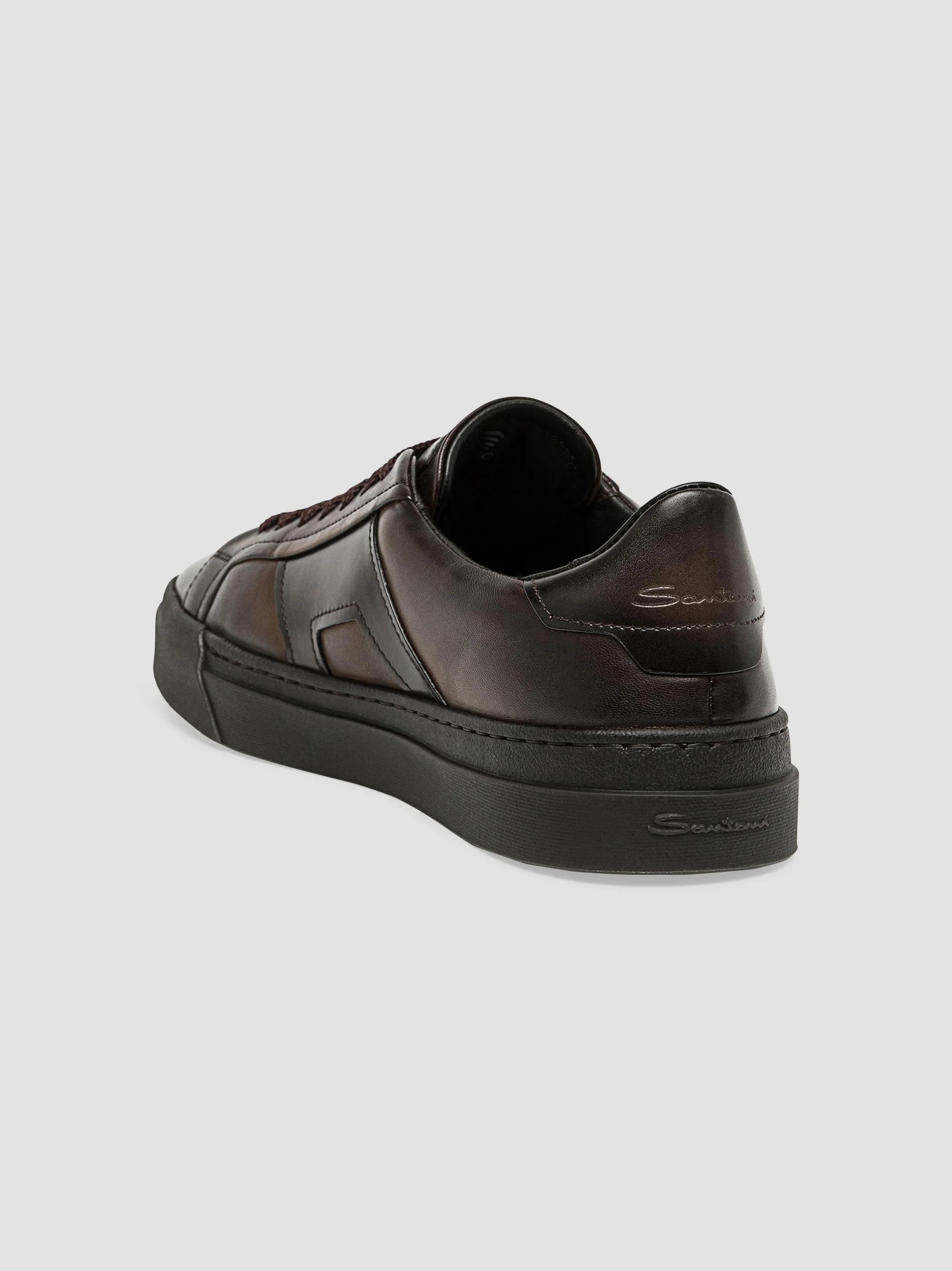 Santoni Double Buckle Leather Sneakers | Saks Fifth Avenue