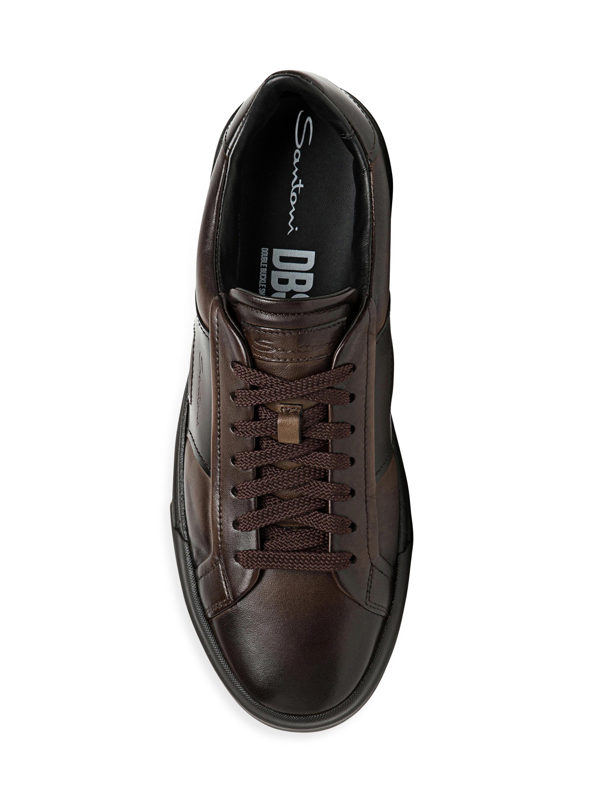 サントーニ　ベロア Santoni Blue Suede Double-Buckle Loafer