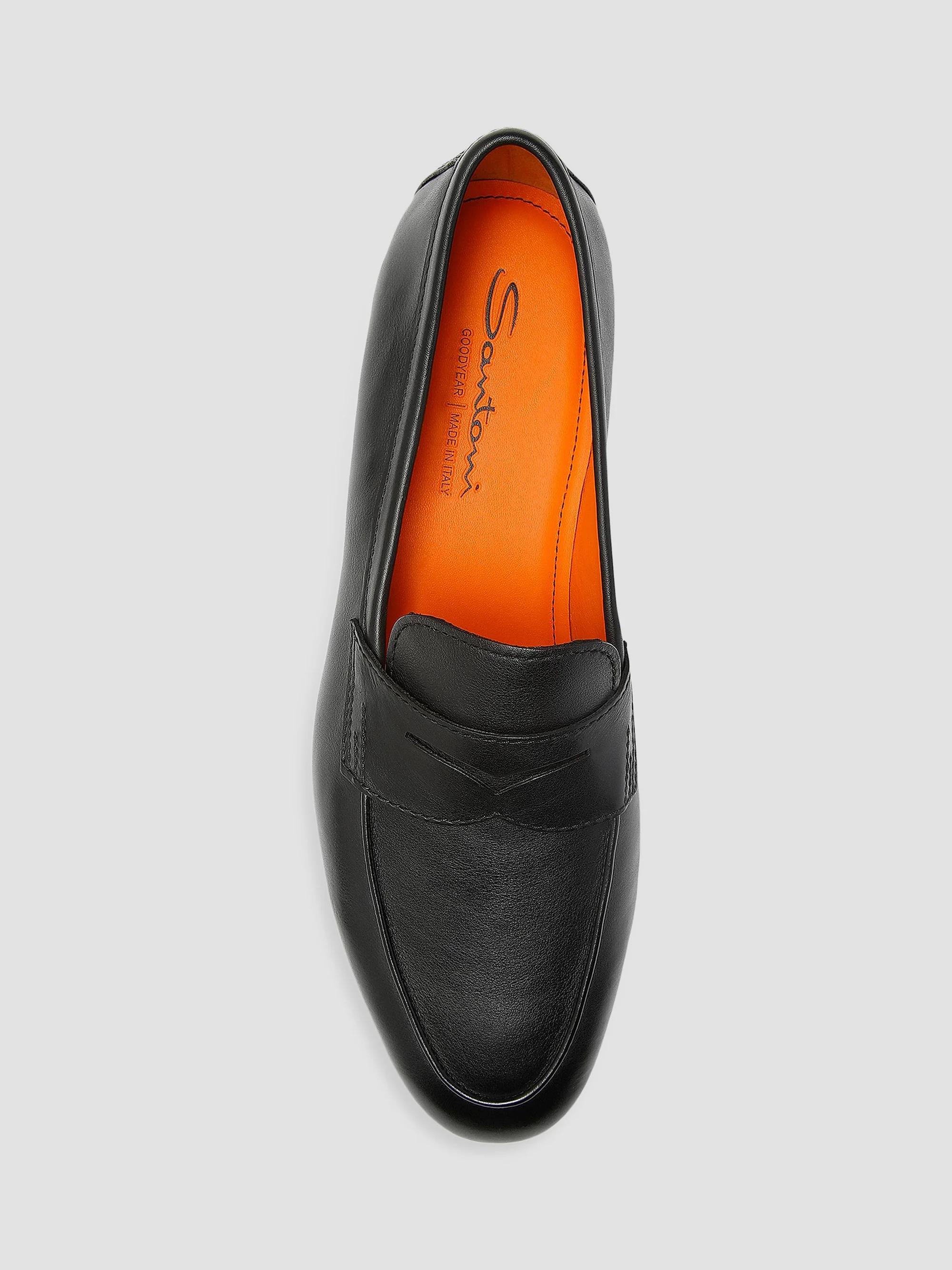 Santoni Leather Penny Loafers | Saks Fifth Avenue display picture 2