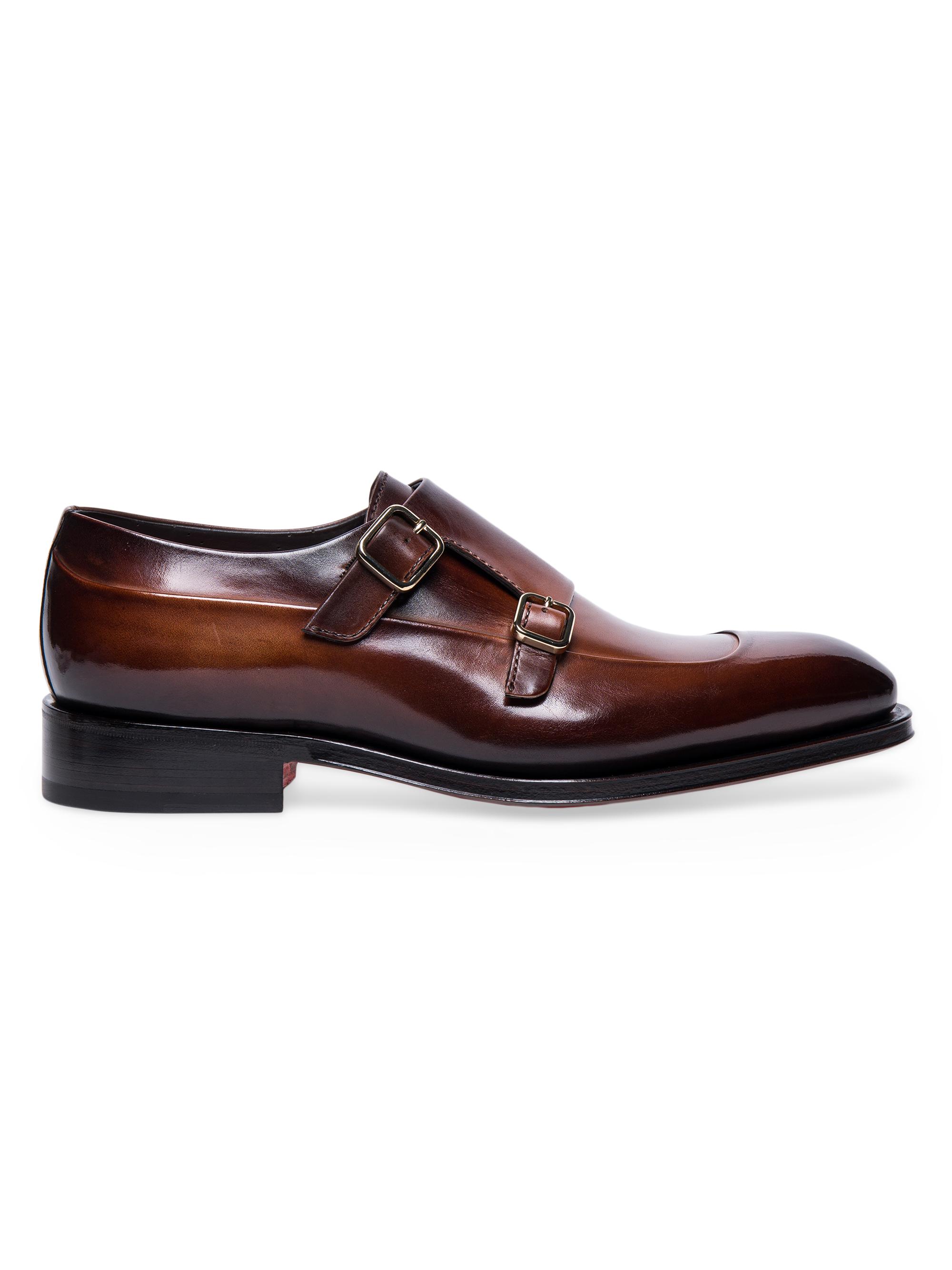 Santoni Carter Leather Monk-Strap Shoes Saks Fifth Avenue