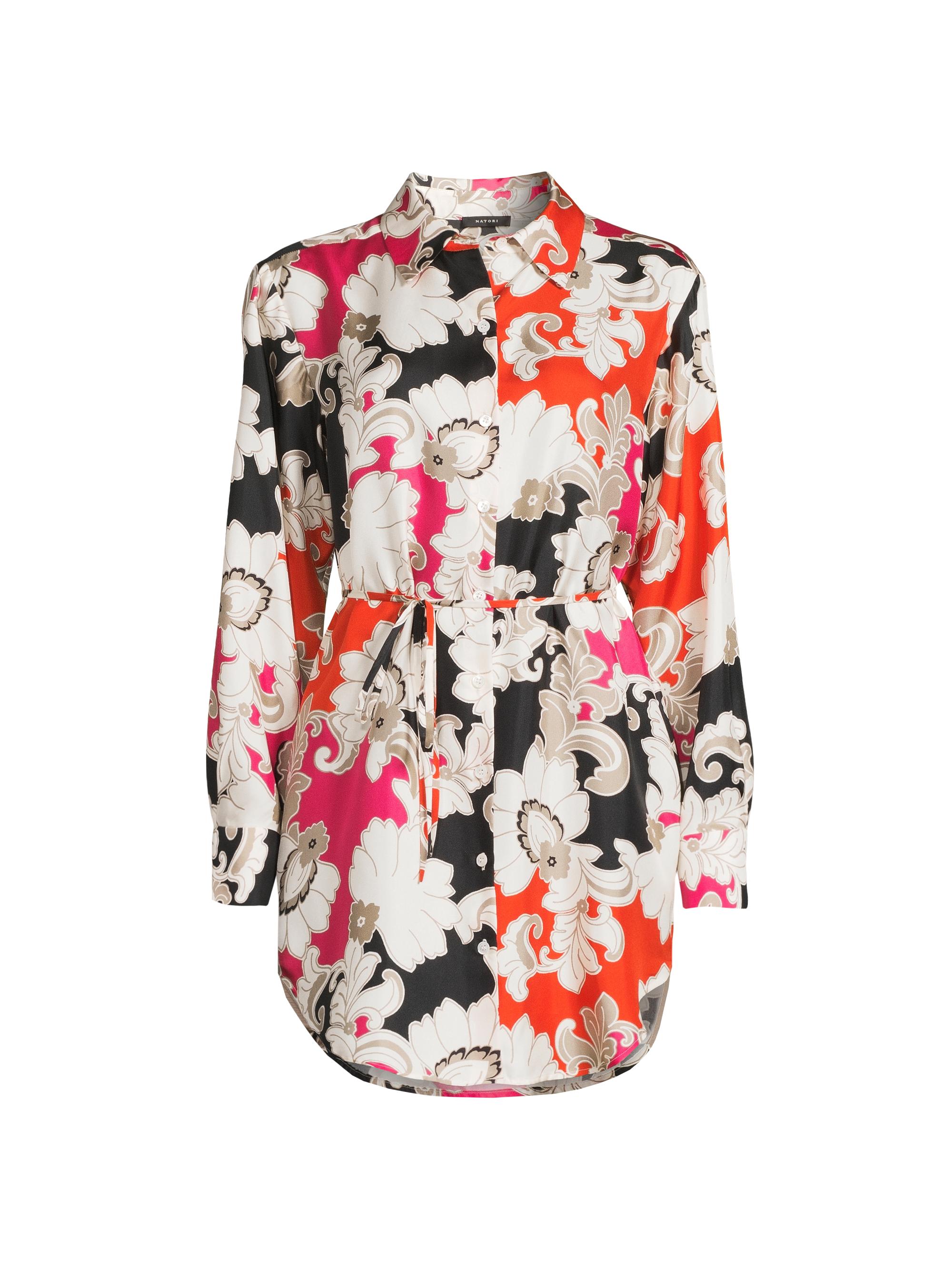 Natori Women's Cressida Printed Silk Twill Tunic Shirt