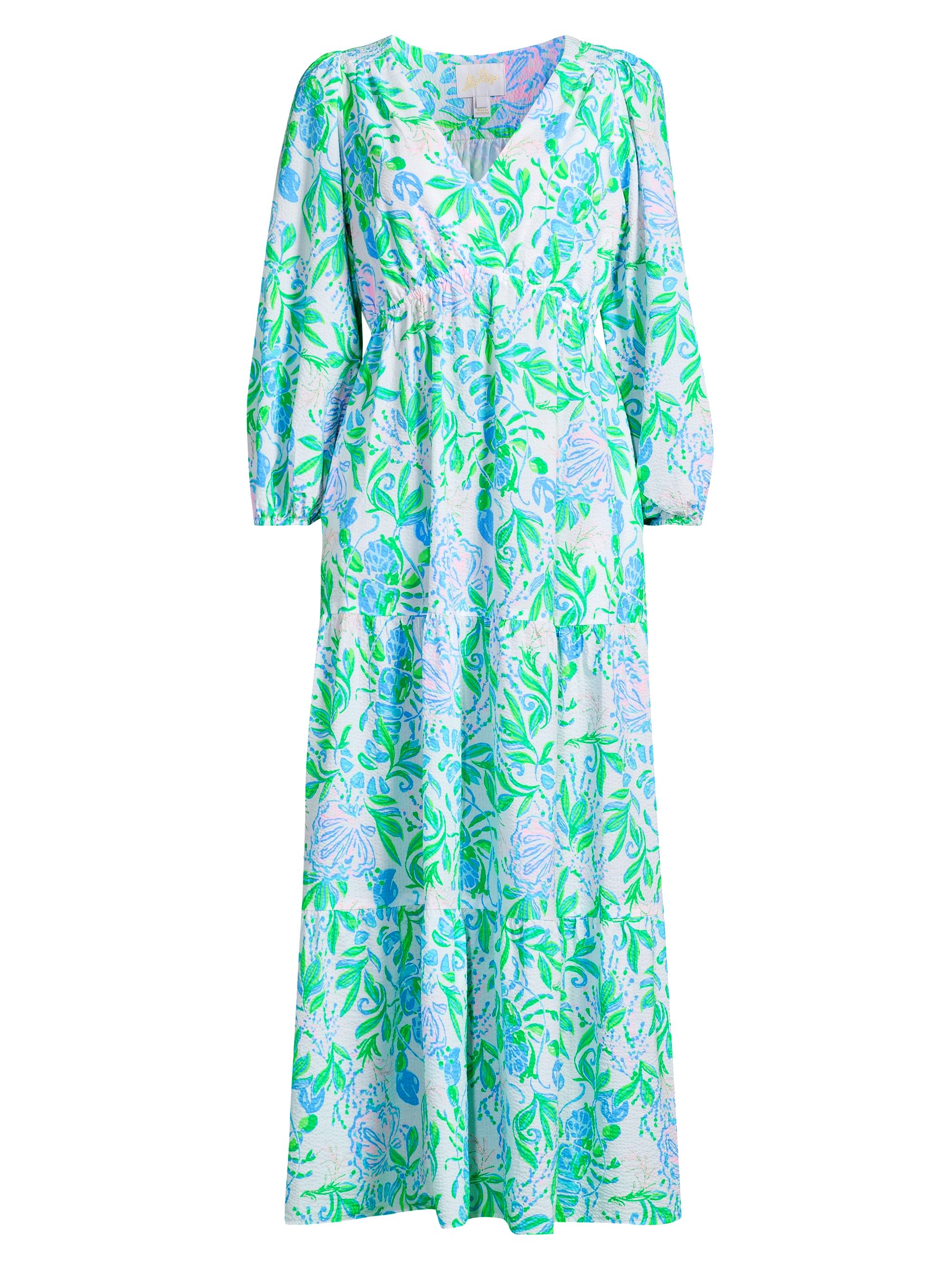 Lilly Pulitzer Women's Deacon Floral V-Neck Maxi Dress - Resort White Just A Pinch